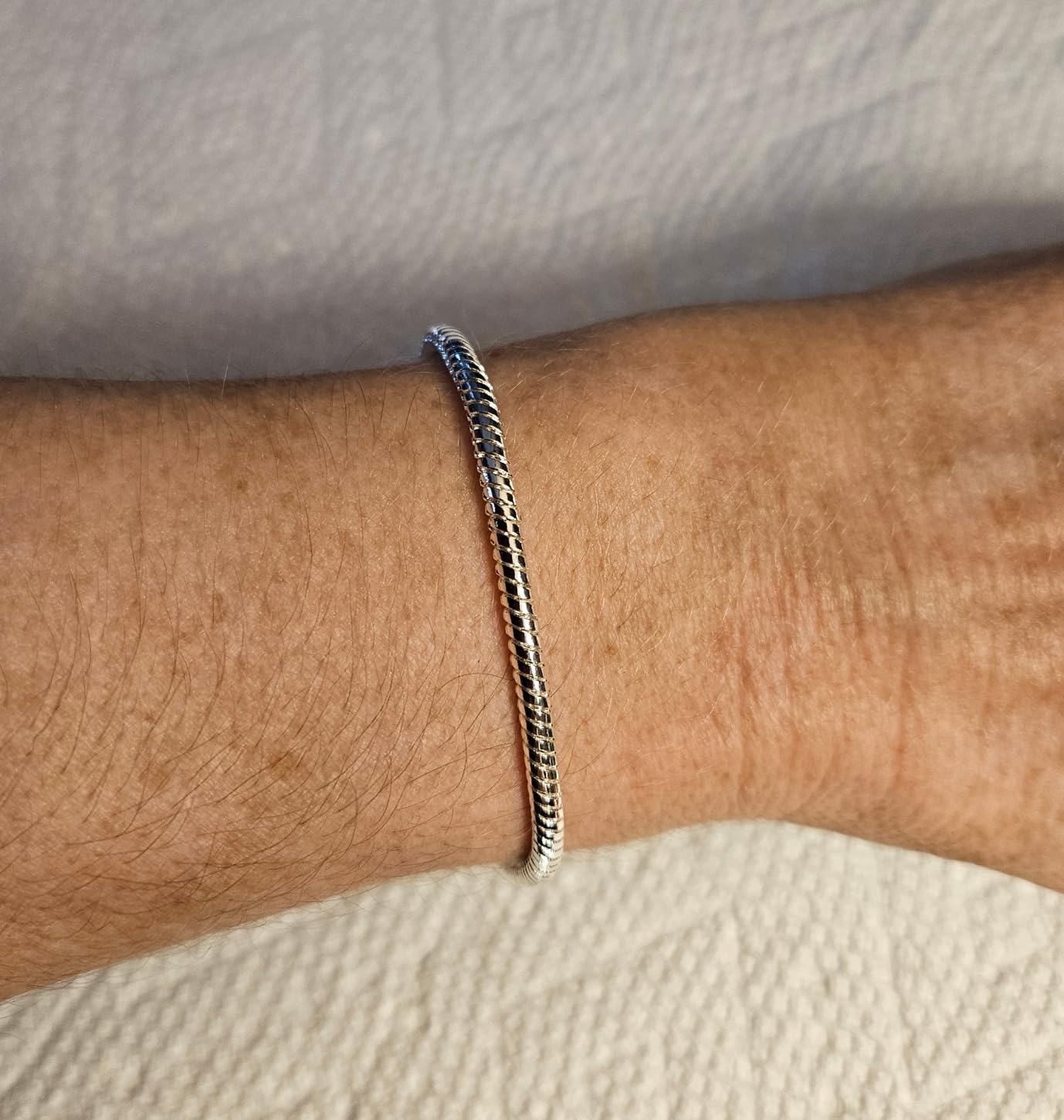 Charm Bracelets for Women, 925 Sterling Silver Plated/14k Gold Bracelet 3mm Dainty Snake Chain Bracelet Non Tarnish Jewelry Gifts for Her customer photo 1