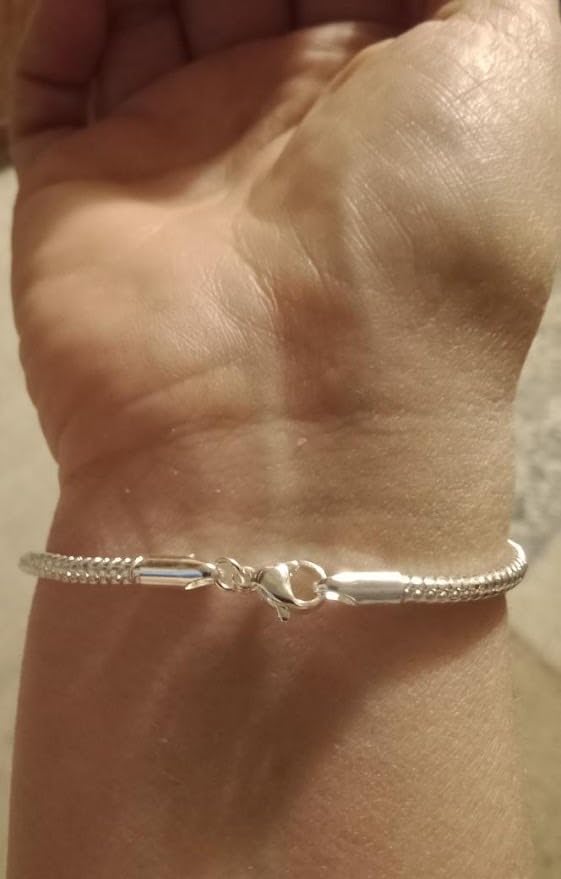 Charm Bracelets for Women, 925 Sterling Silver Plated/14k Gold Bracelet 3mm Dainty Snake Chain Bracelet Non Tarnish Jewelry Gifts for Her customer photo 2