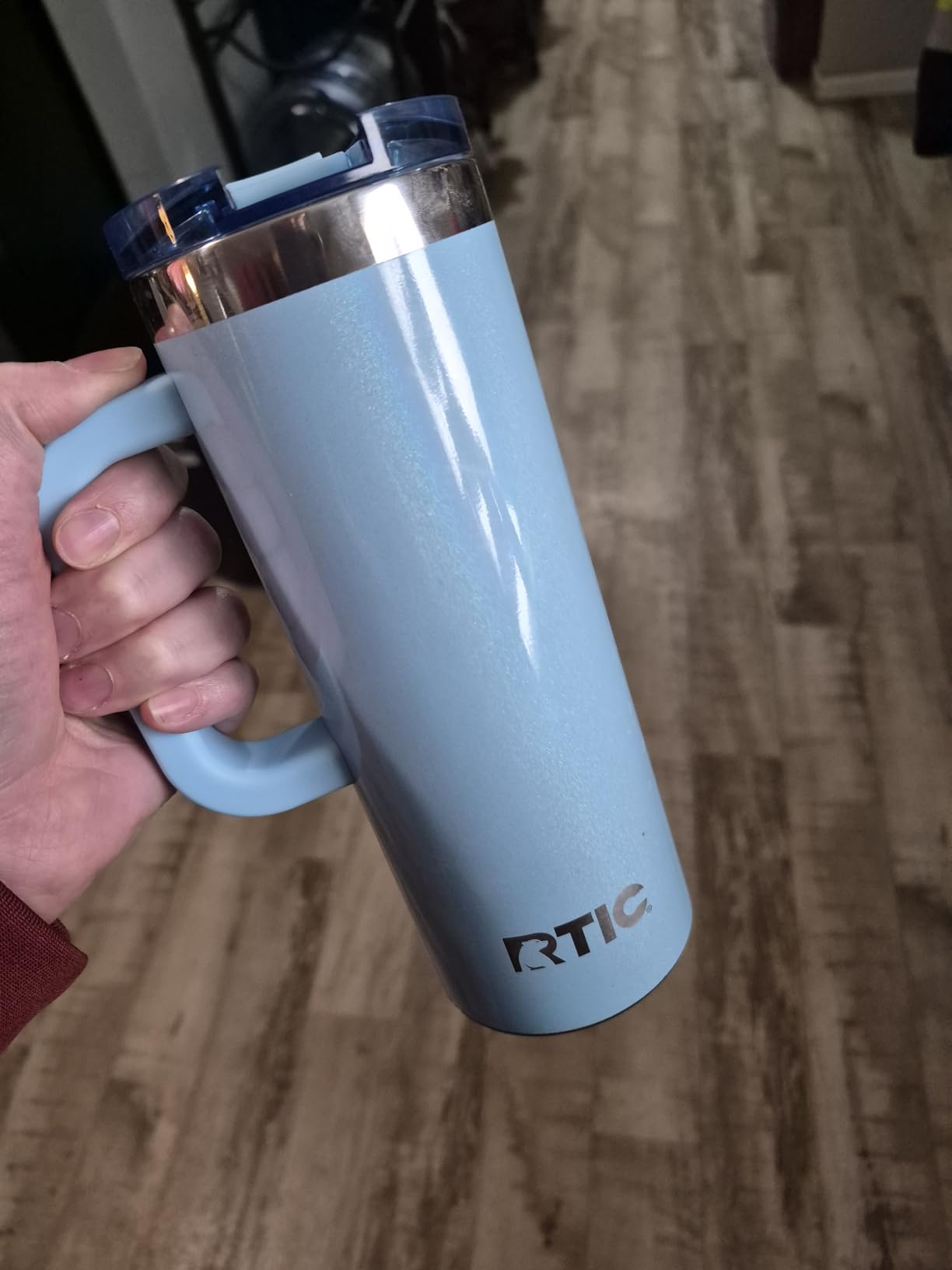 RTIC 20oz Road Trip Travel Mug with Lid and Handle, Ceramic Lined, Black | Stainless Steel Metal, Insulated Travel Cup for Hot and Cold Drinks, Coffee, Car, Camping and Travel customer photo 1
