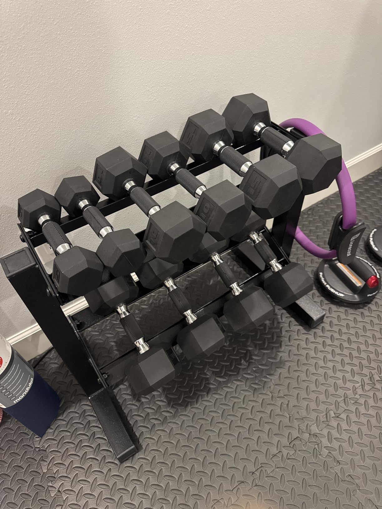 CAP 150 LB Dumbbell Set with 2-Tier Rack, Rubber Hex Free Weights Set, Home Gym Weight Set with Horizontal Storage Rack for Strength Training customer photo 1