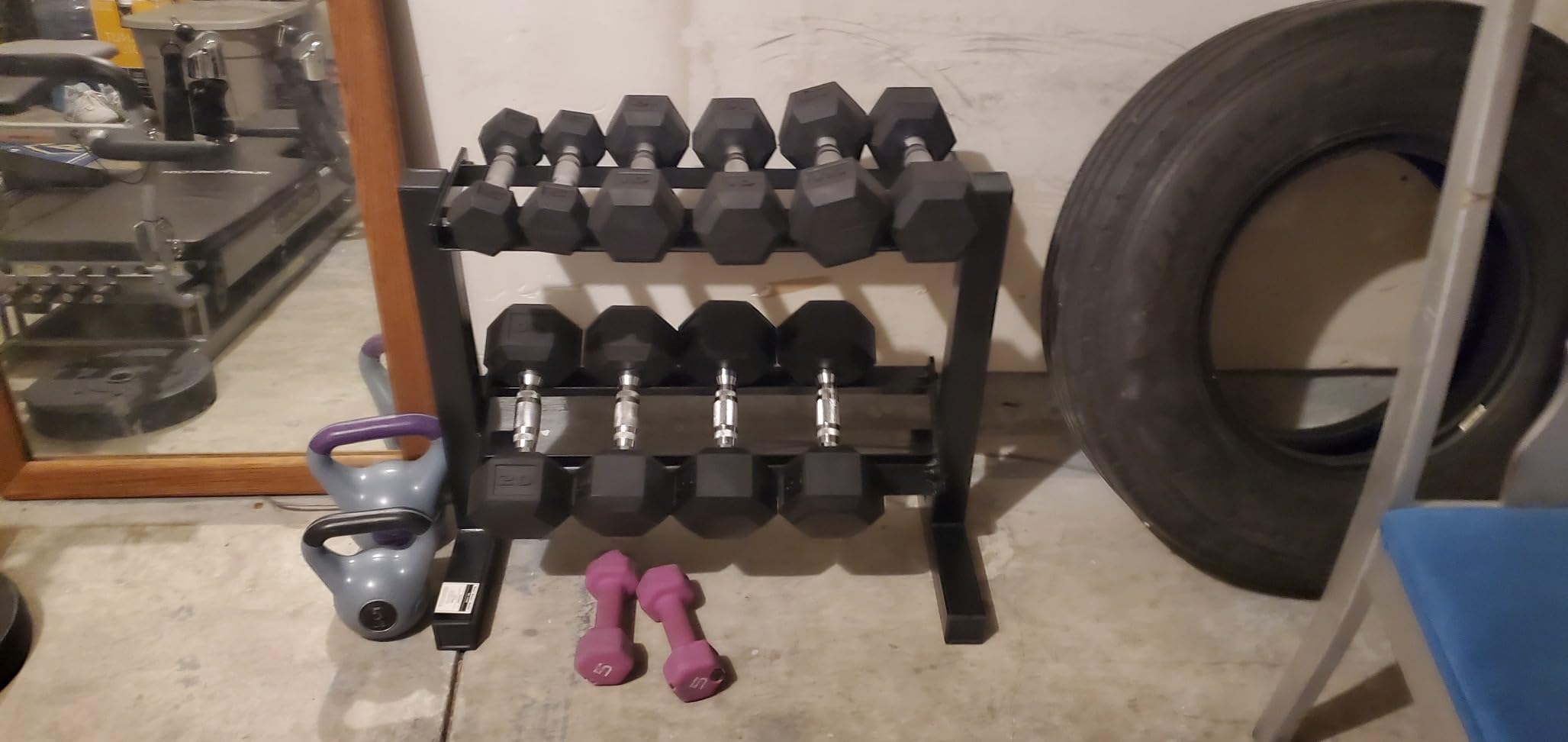 CAP 150 LB Dumbbell Set with 2-Tier Rack, Rubber Hex Free Weights Set, Home Gym Weight Set with Horizontal Storage Rack for Strength Training customer photo 2