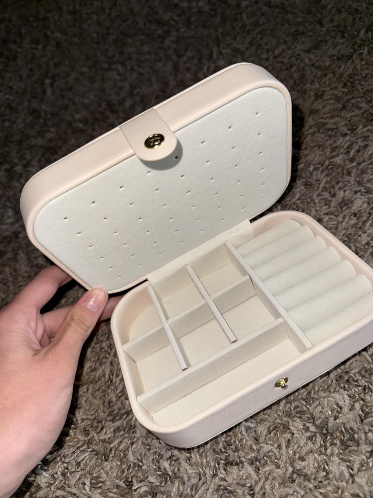 VLANDO Travel Jewelry Case, Portable Jewelry Earring Box Organizer, PU Leather Small Necklace Storage for Vacation customer photo 1