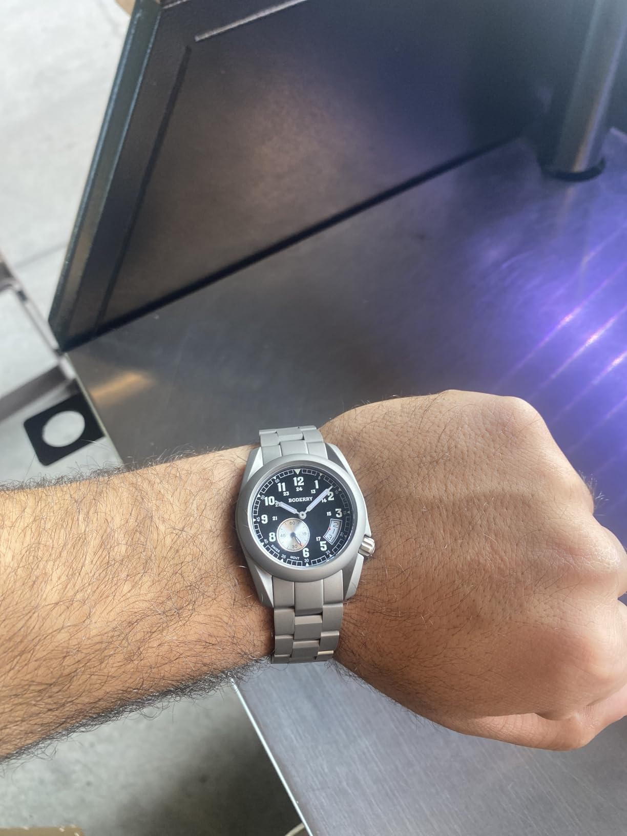 38mm Men's Watch Titanium Field Watch - Swiss Quartz Movement, Military Watch Day Date Function 100M Water Resistance - Voyager customer photo 1