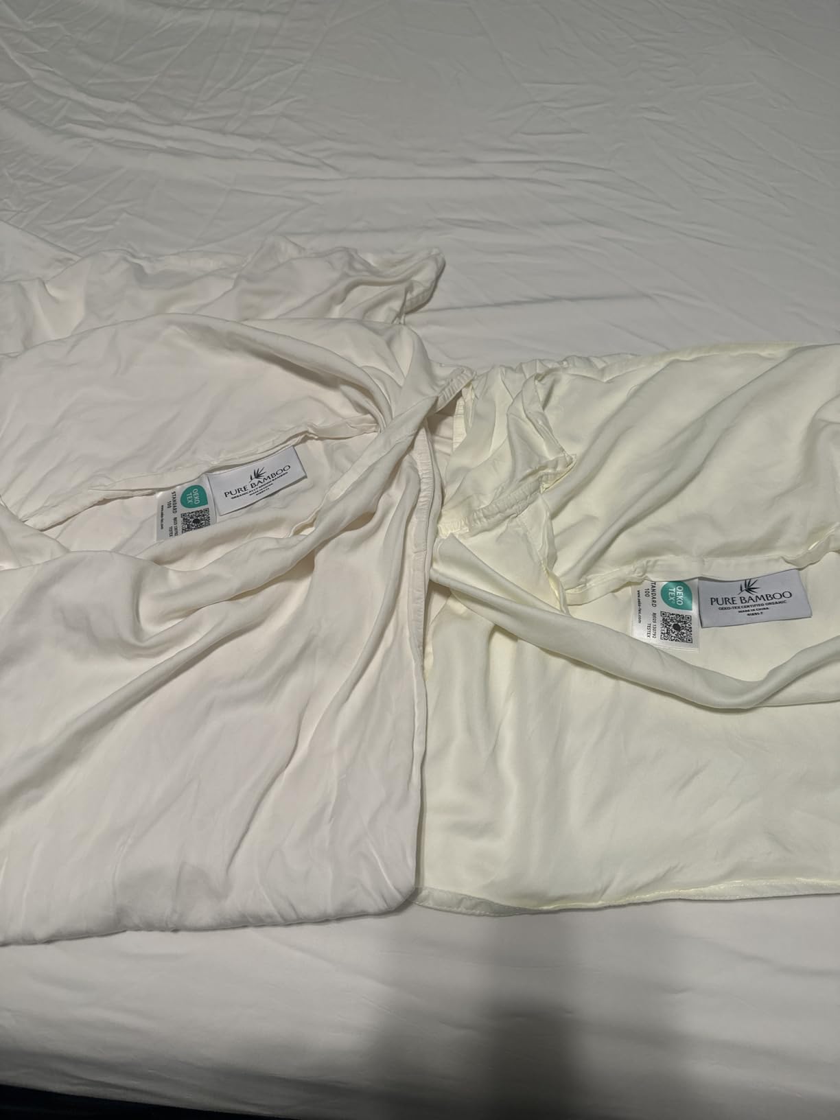 Queen Pillowcases by Pure Bamboo, Genuine 100% Organic Viscose Derived from Bamboo, Luxuriously Soft & Cooling, Double Stitching, Envelope Closure (2 Queen Pillowcases, Birch) customer photo 1