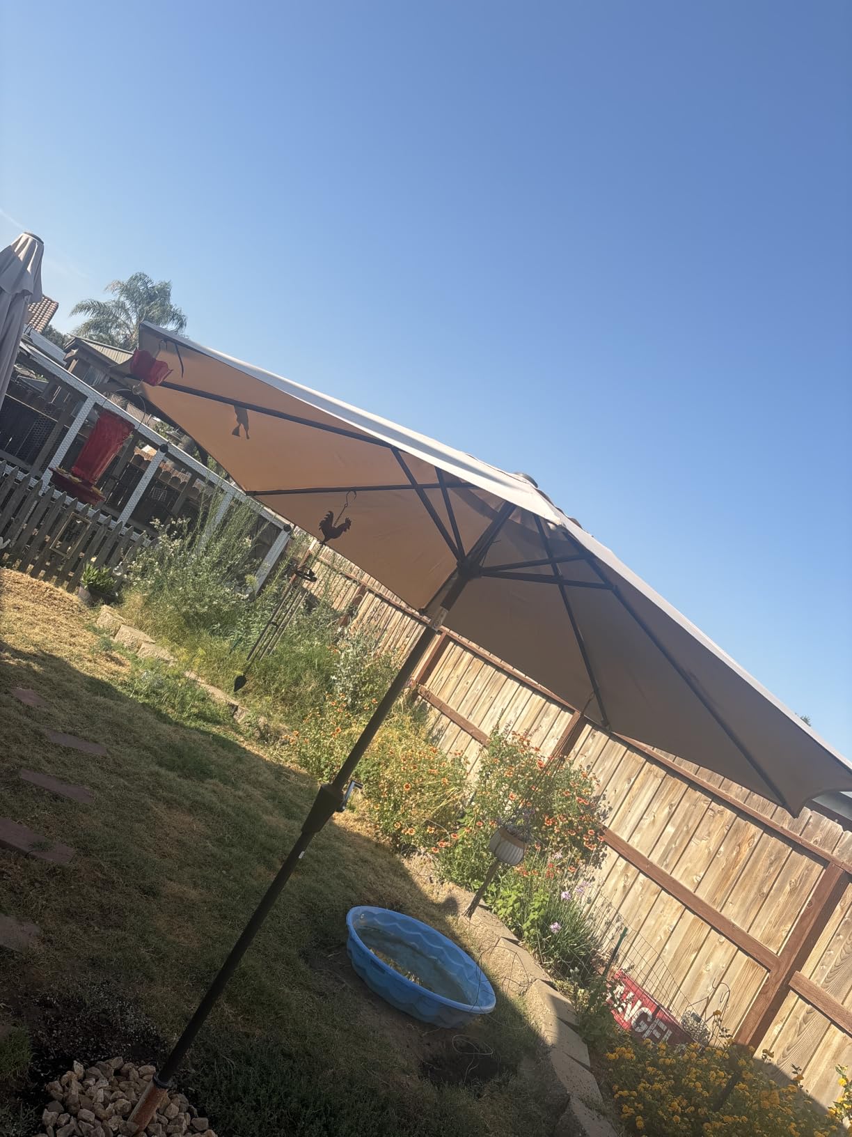 AreShark 9FT Outdoor Patio Umbrella with Tilt and Crank, Beige | Outdoor Table Umbrella with 8 Sturdy Ribs, UV Protection Waterproof for Garden, Deck, Backyard, Pool customer photo 2