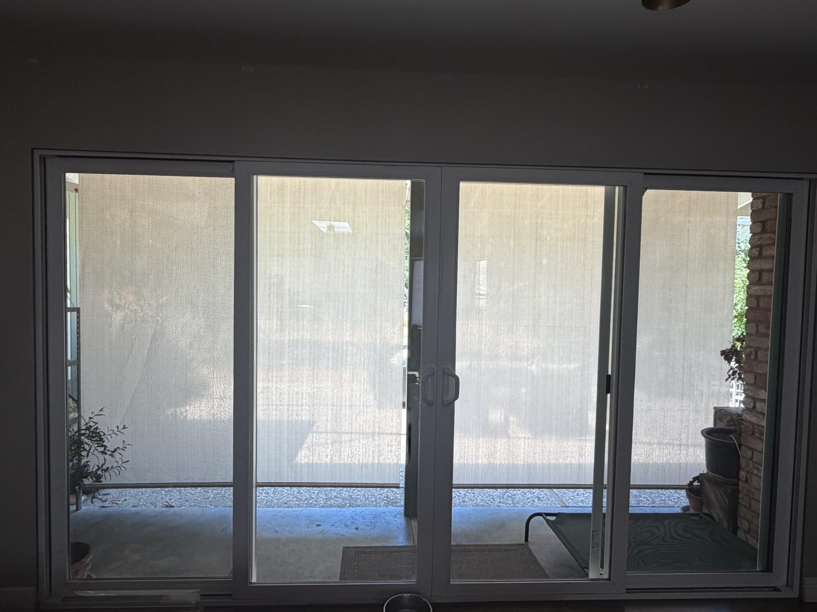 AOSKY Outdoor Roller Shades, Cordless Patio Shades Roll Up Outdoor Blinds, 48