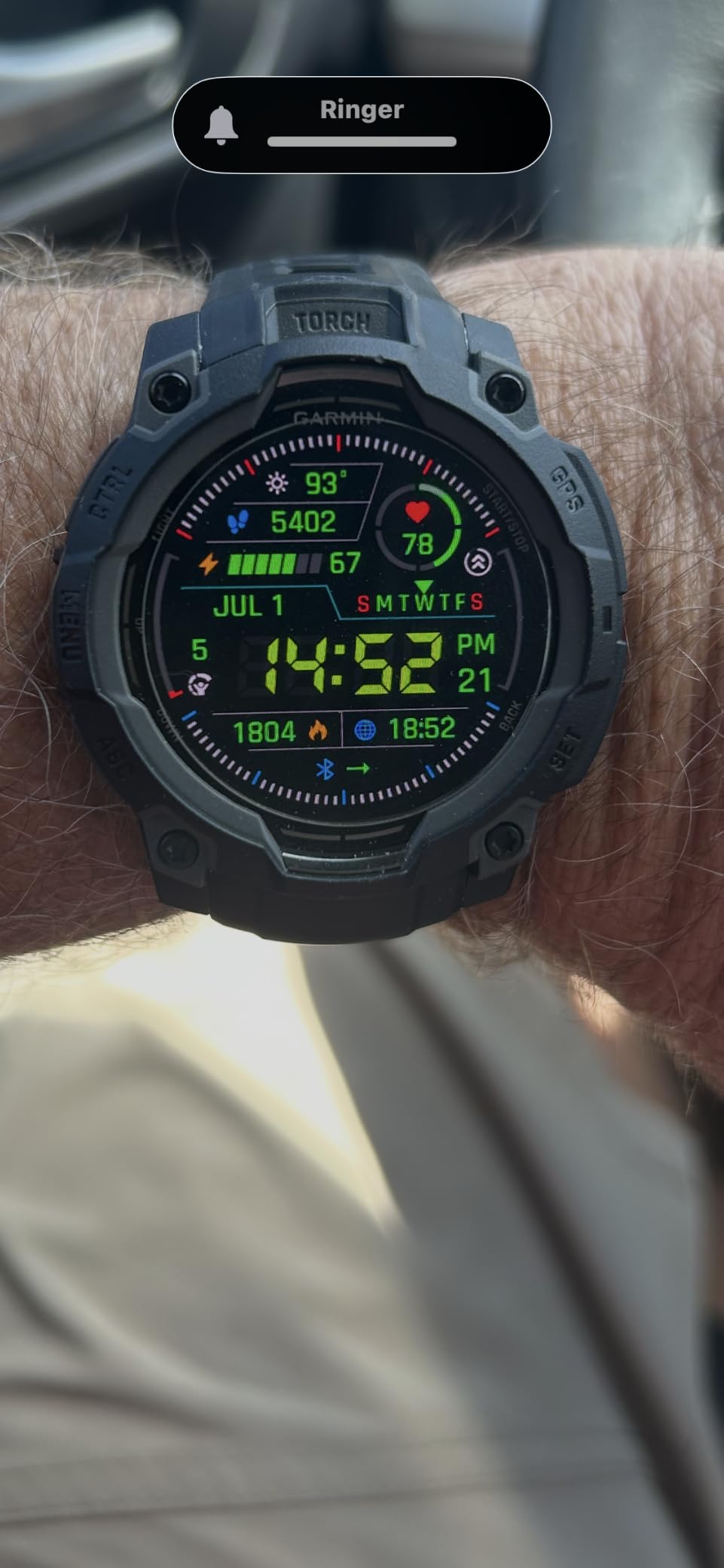 Instinct 3 AMOLED, Rugged GPS Smartwatch, 45mm, Black | Bright AMOLED Display, Rugged Design, Metal-Reinforced Bezel, 24/7 Health Monitoring, Built-In Flashlight customer photo 2