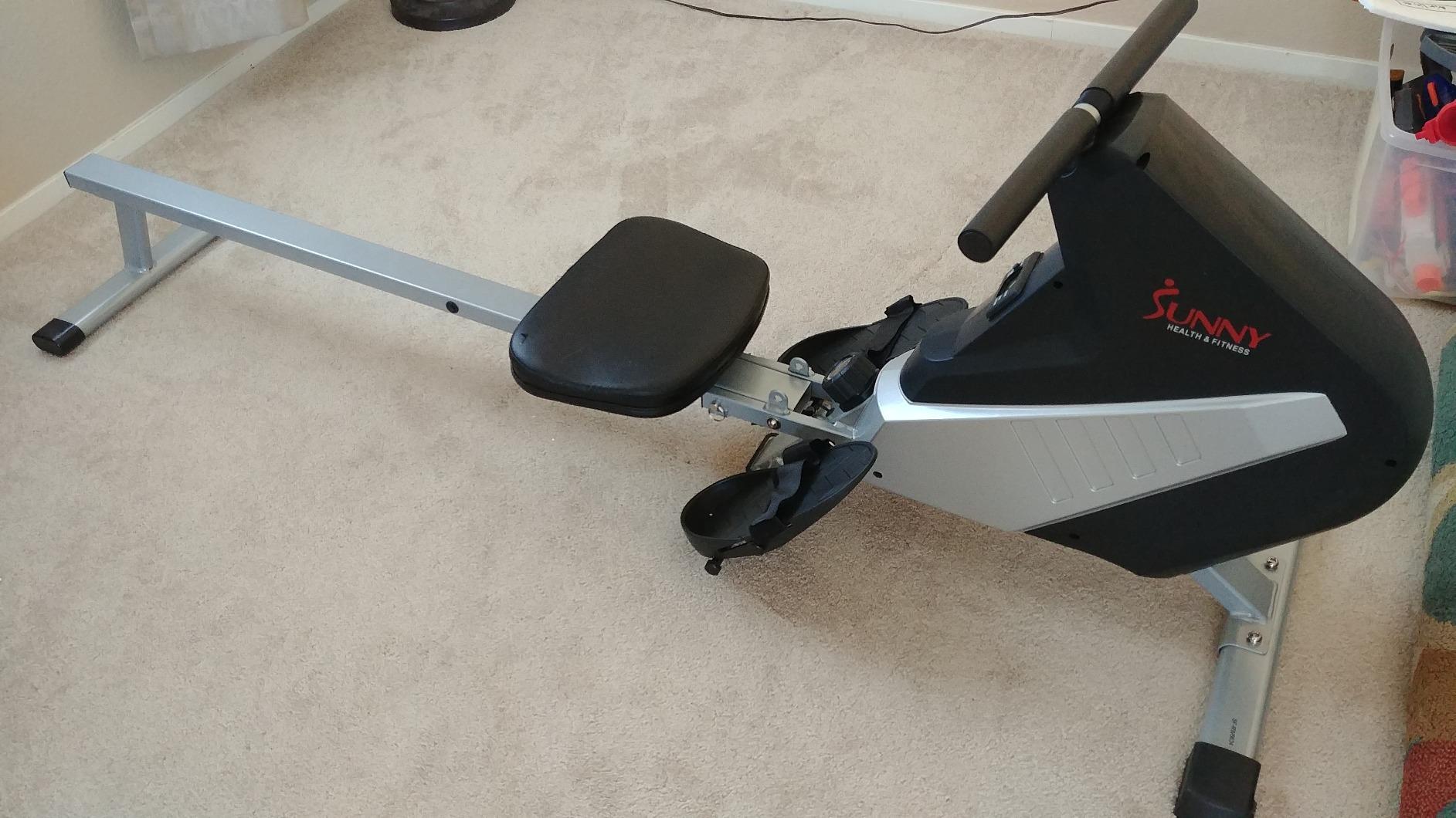 Sunny Health & Fitness Air Rowing Machine, Space-Saving Rower with Long Rail and Upright Storage for Home Gym, Full-Body Cardio Workout, Free SunnyFit Training App customer photo 2