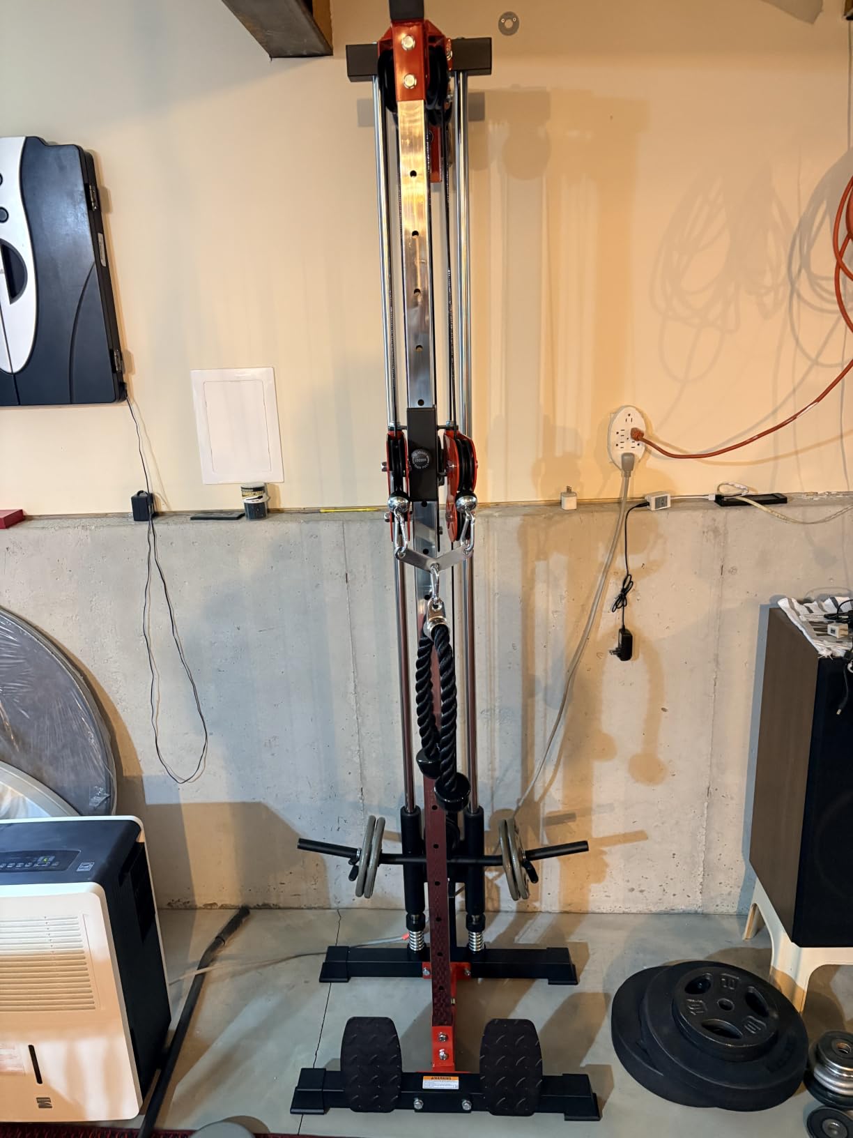 Mikolo Wall Mount Cable Station, Cable Crossover Machine with Dual Pulley System and 19/27 Adjustable Positions for Home Gym Fitness Equipment customer photo 2