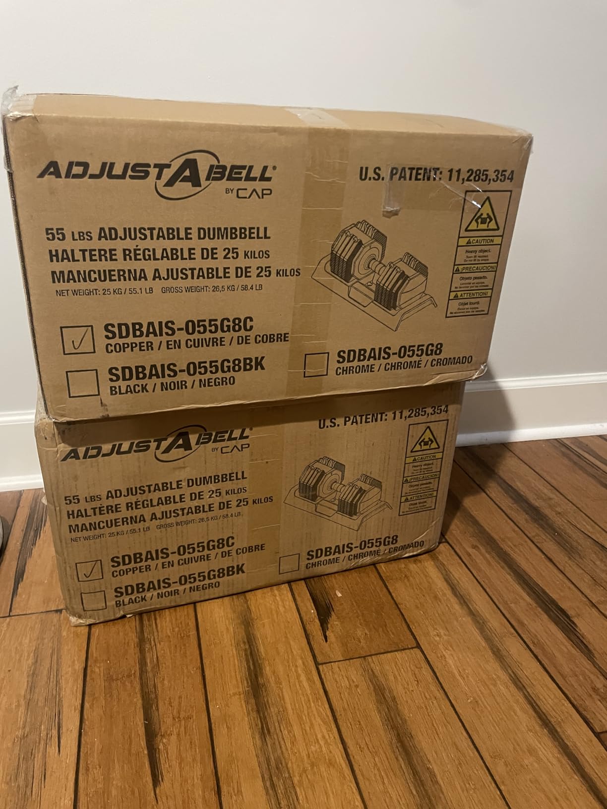 CAP ADJUSTABELL Adjustable Dumbbell Set, Premium Quick Select Adjustable Weights for Strength Training, Singles & Pairs, 25 LB & 55 LB, Hex Dumbbells, Multiple Handle Options customer photo 1