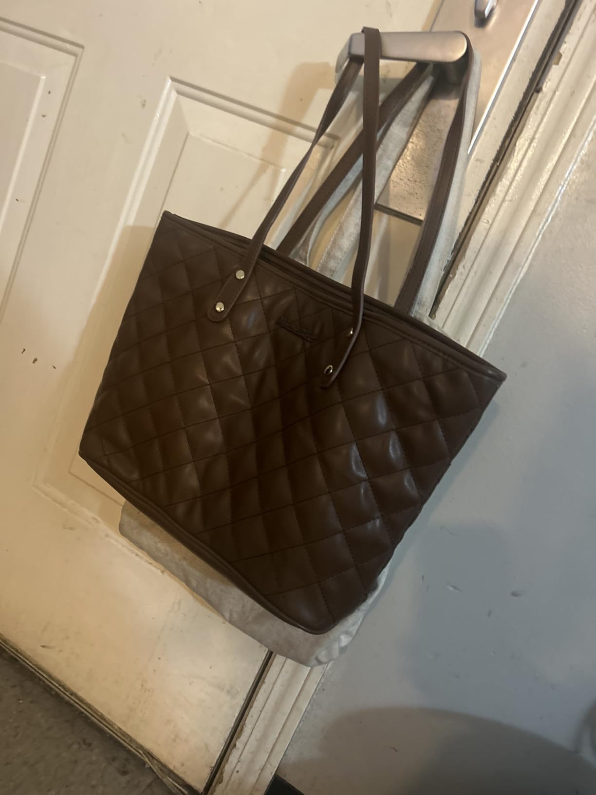 Quilted Tote Bag for Women Shoulder Bag Fashion Handbags with Top Zipper customer photo 2