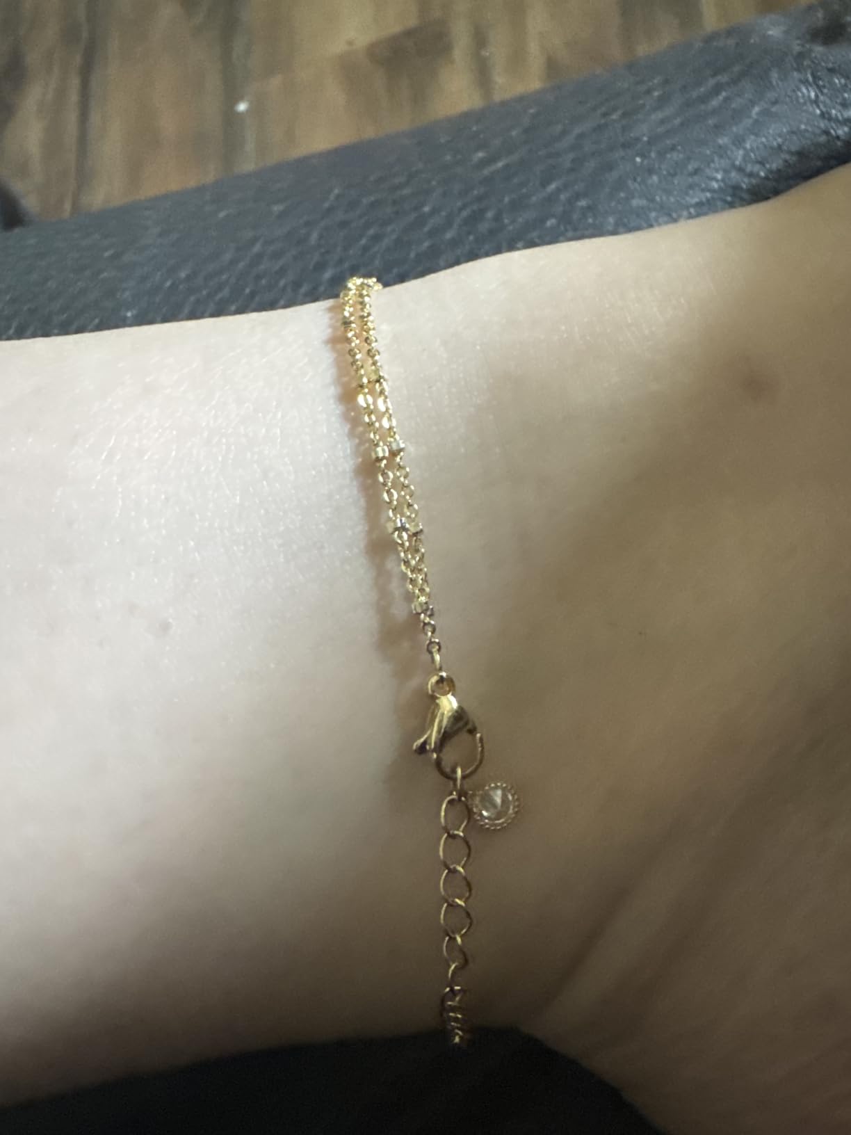 Anklets for Women, Gold Silver Layered Ankle Bracelets, Adjustable customer photo 1