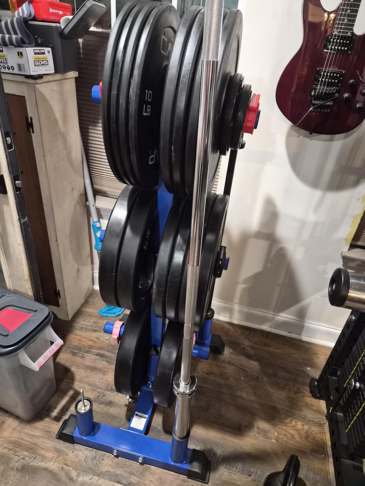 CAP Olympic Bumper Plate Tree Rack with Barbell Holders, Heavy-Duty Weight Plate Storage Rack for Home Gym, Steel Olympic Plate Organizer Stand customer photo 2