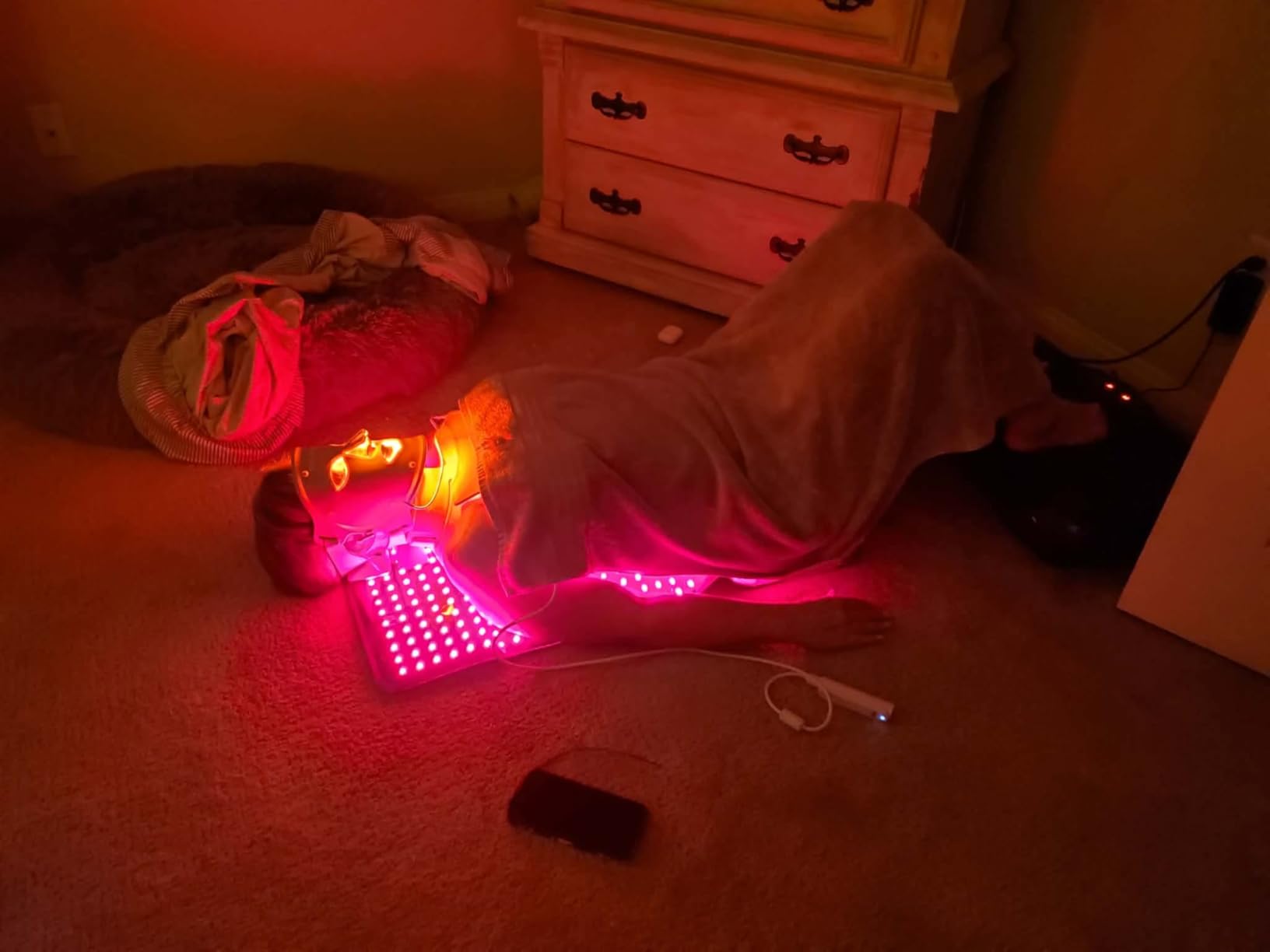 Comfytemp Red Light Therapy Mat for Body, 33'' x 17'', 660nm & 850nm | Flexible Near Infrared Light Therapy Pad, Wearable Light Blanket with Timer, for Back Belly Knee Joint Muscle, Home Use customer photo 2