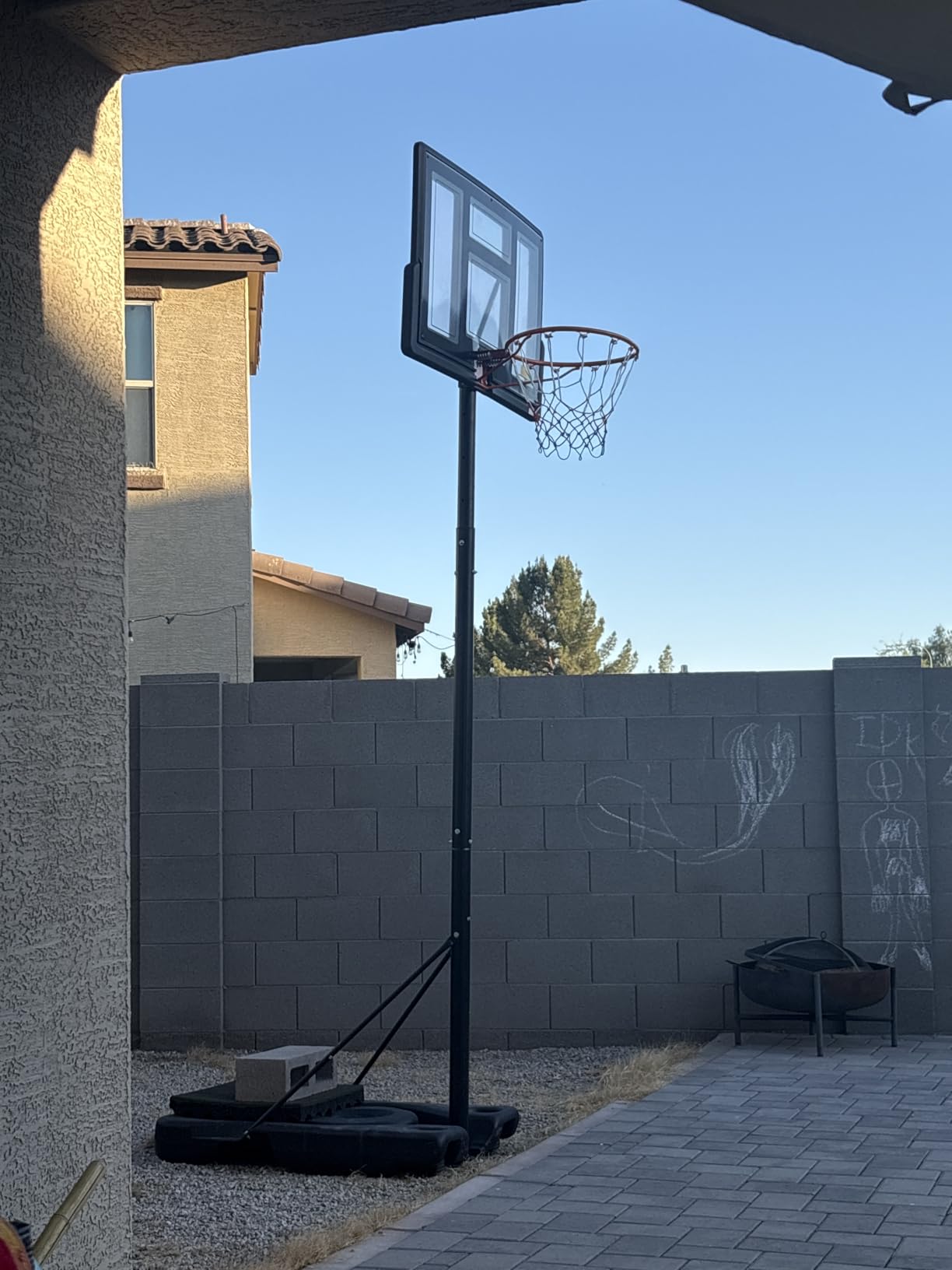 DUMOS 10FT Adjustable Height Portable Basketball Hoop Outdoor for Adult, 44 Inch Shatterproof Backboard w/Shock Absorbent Rim, Fillable Base, 2 Wheels for Swimming Pool/Indoor customer photo 2