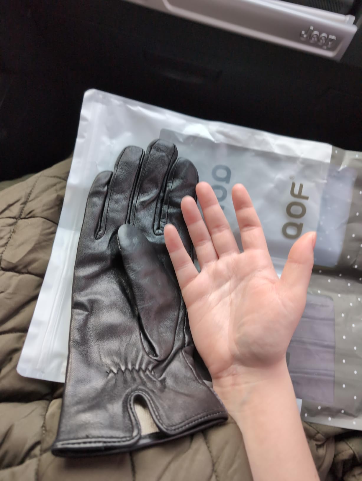 Winter Genuine Leather Gloves for Women, Cashmere Warm Lined Finger Touchscreen Texting Driving Gloves customer photo 1