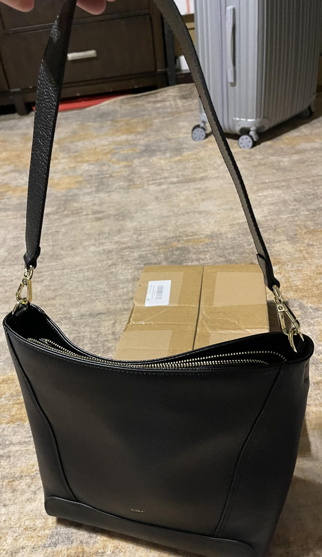 Kattee Leather Purses and Handbags, Bucket Bags for Women, Top Grain Leather Tote Shoulder Crossbody with 2 Straps customer photo 1
