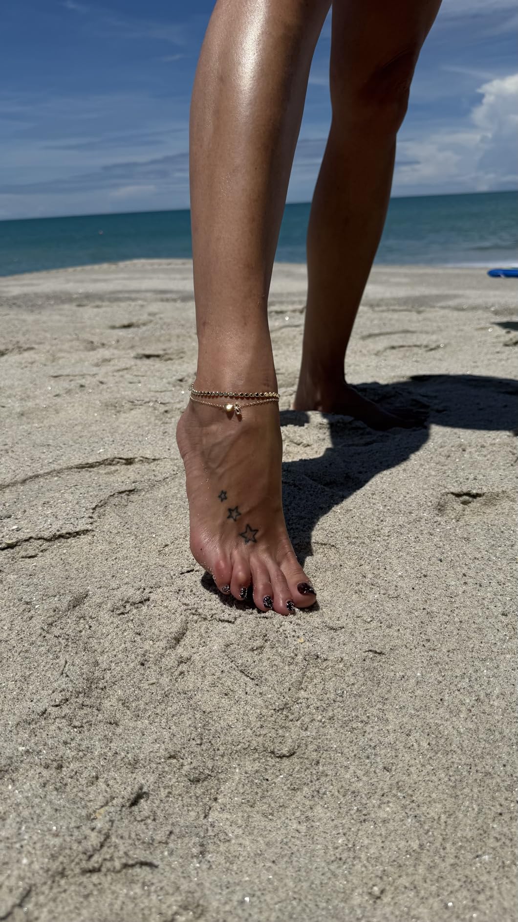 Gold Initial Ankle Bracelets for Women Heart Anklets Non Tarnish customer photo 2