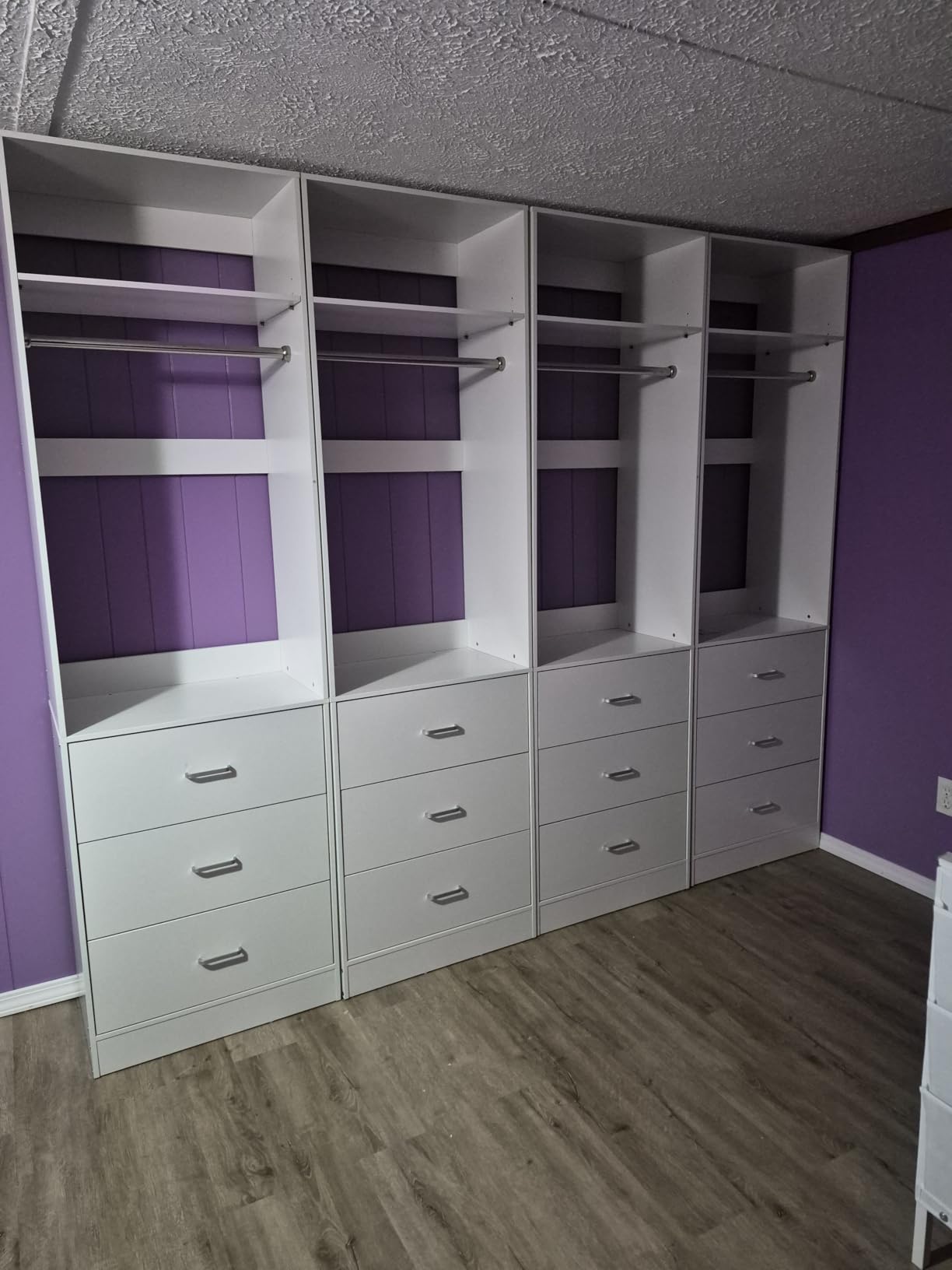 Besiost 4FT Closet Systems with 6 Wood Drawers, Closet System Set of 2 customer photo 1