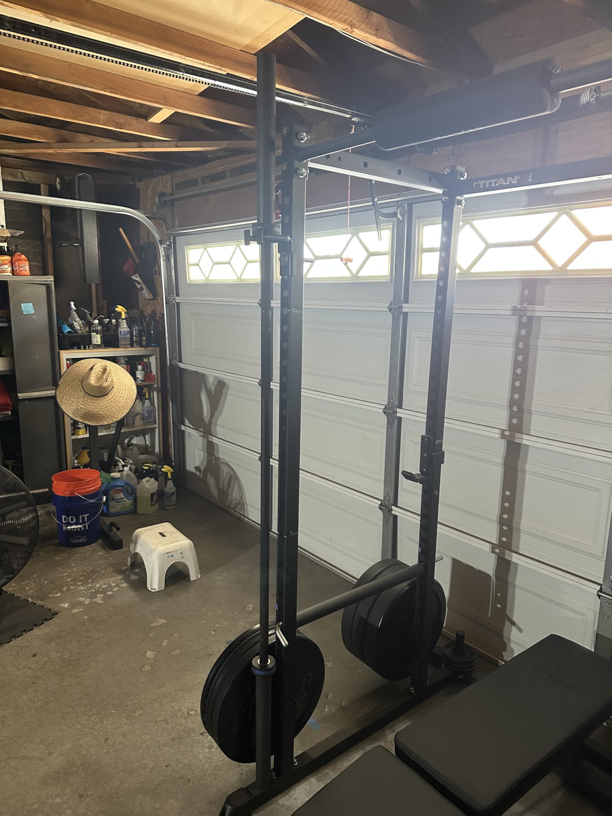 Rack-Mounted Olympic Barbell Holder for 2x2 & 2x3 Power Racks, No Drilling Required - Heavy-Duty Steel Storage with Protective Padding, Space-Saving Gym Equipment customer photo 2