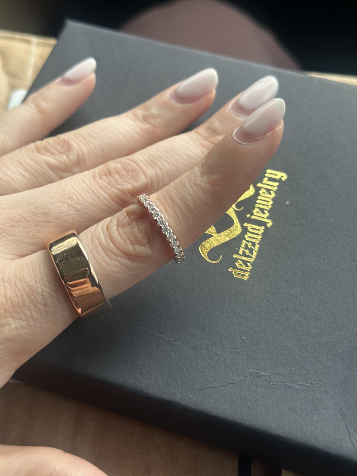Moissanite Wedding Band for Women, Full Eternity Stackable Ring customer photo 1