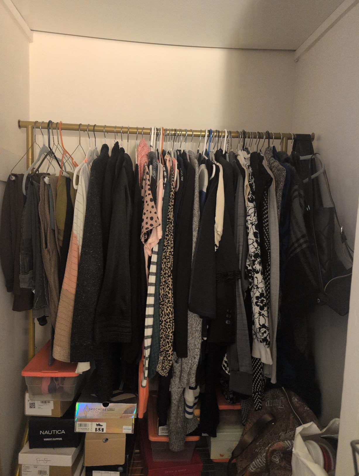 EAGMAK Heavy Duty Clothes Rack Load 556 LBS, Rolling Clothing Rack With Shelves, Height Adjustable Metal Clothes Hanger with Wheels Portable Wardrobe Organizer Garment Rod for Hanging Clothes (Black) customer photo 2