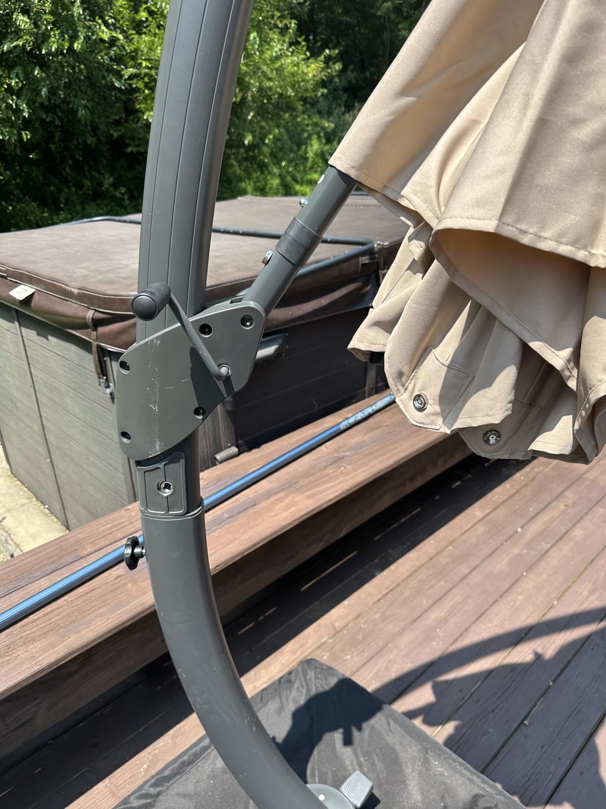 Aoxun 11 FT Cantilever Umbrella, Patio Large Aluminum Offset Umbrella Windproof with 360°Rotation, Heavy Duty Frame for Outdoor, Pool, Deck and Garden customer photo 1