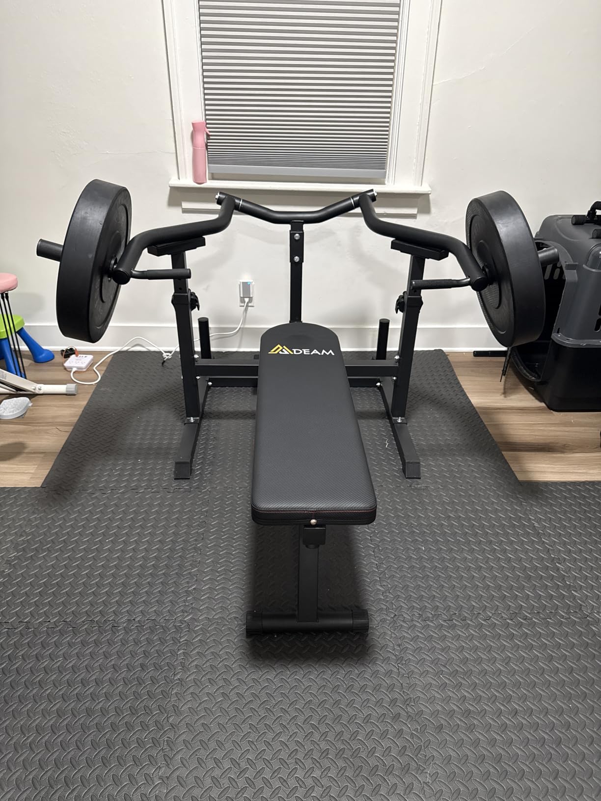 Chest Press Machine, Weight Bench Press with Independent Converging Arm | Foldable, Fits 1