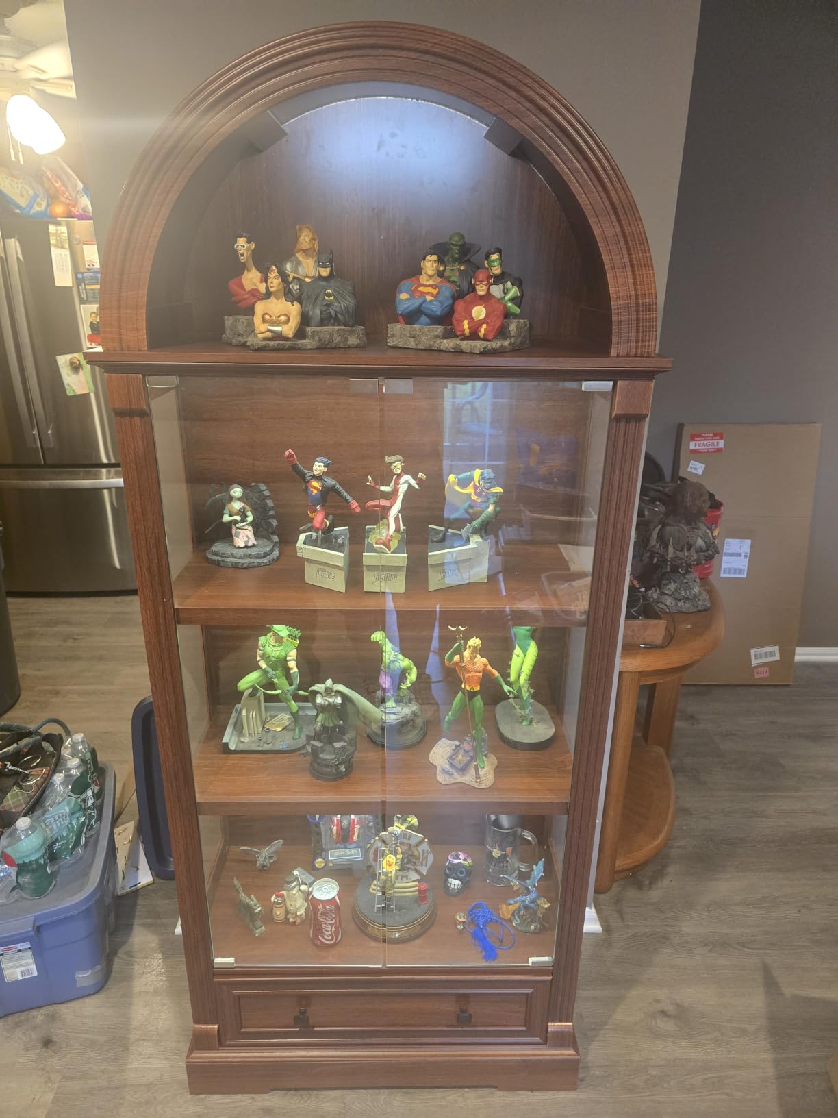 Black Curio Cabinet with Glass Doors, 72