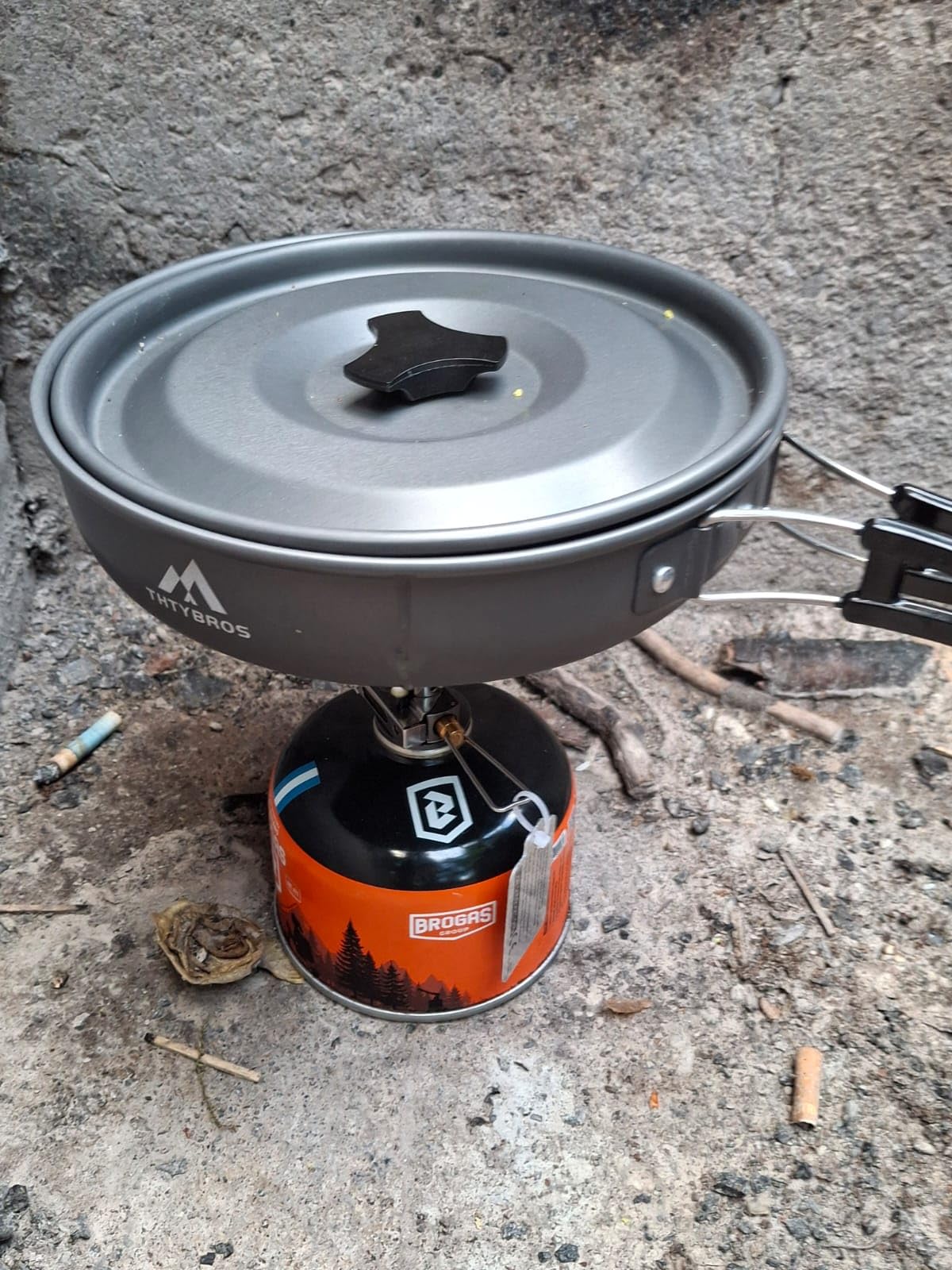 THTYBROS 27pcs Camping Cooking Set for 2-4 People, Portable Cookware Set with Kettle, Pots & Pans, Stainless Steel Utensils, Plates, Dishware for Backpacking, Picnic, Outdoor Adventures customer photo 2