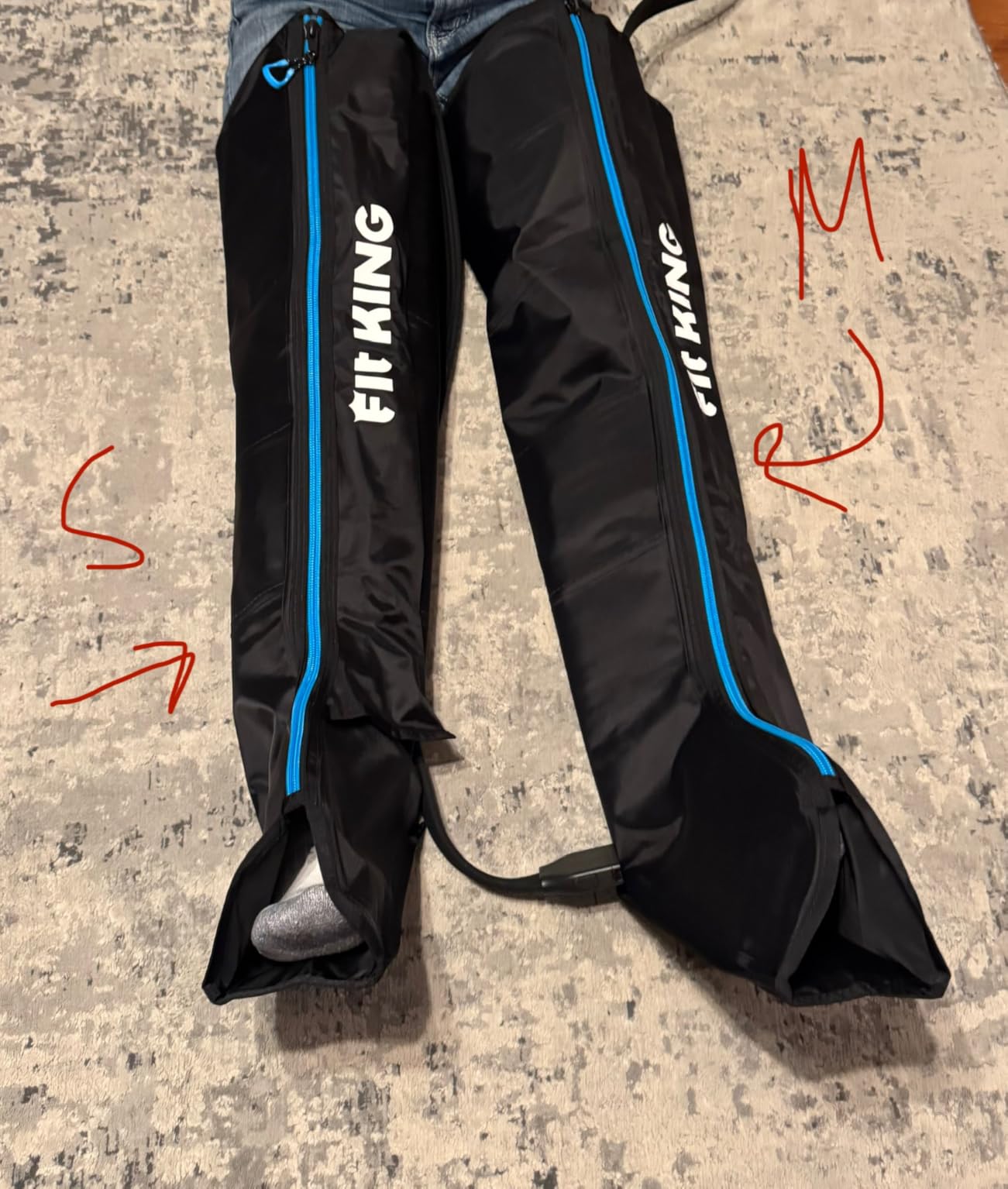 FIT KING Air Compression Recovery System, Cordless 5-Zone Leg Massager | Recovery Boots with 5 Chambers, Customized Zone Massage Optional, FSA-HSA (Medium) customer photo 1