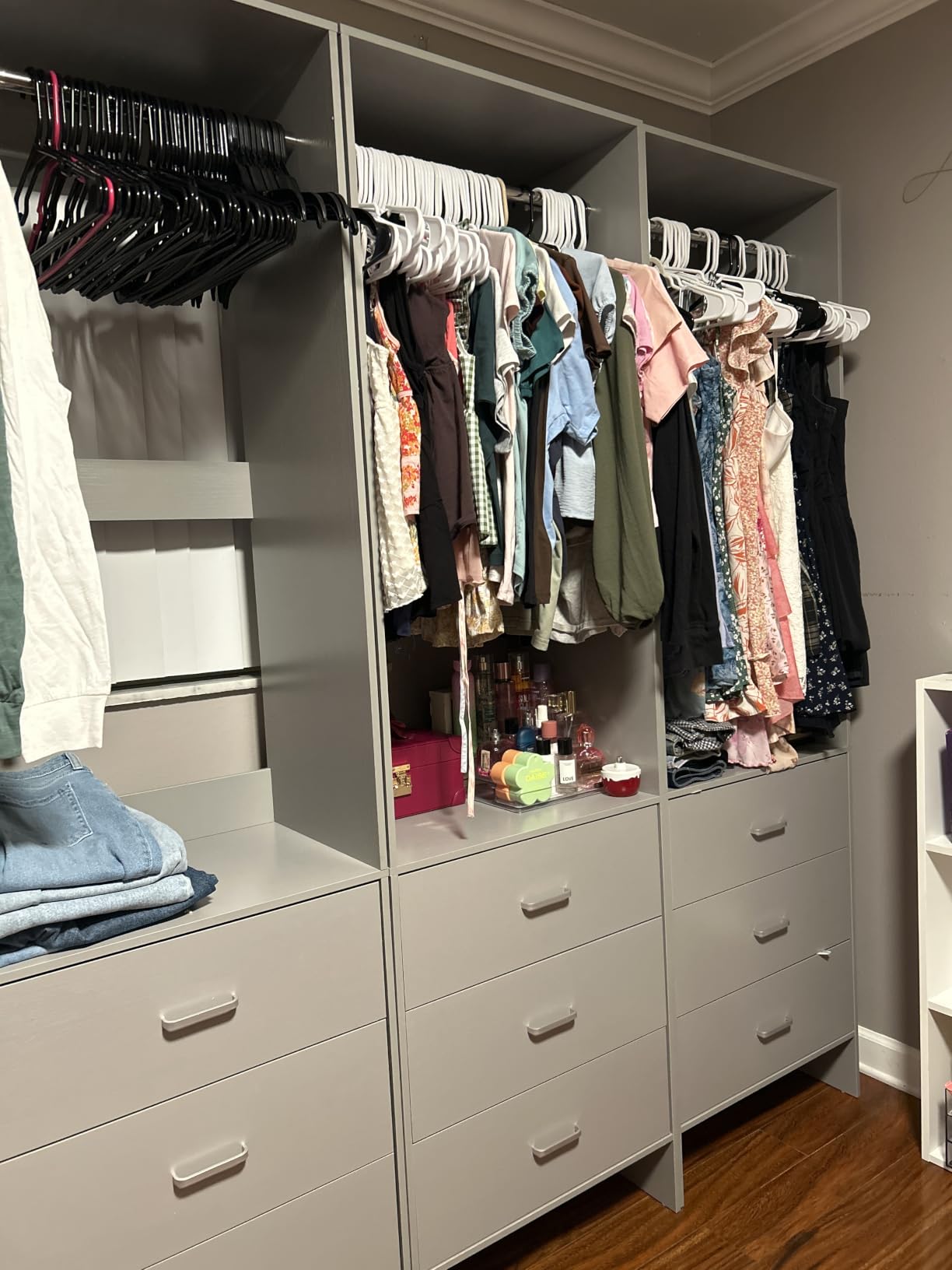 Aheaplus Closet System Closet Organizer, 8FT Closets, Set of 4,White | Wood Closets Organizer System, Walk-in Closet or Wardrobe, Clothes Rack with Hanging Rods, 8FT Closets customer photo 1