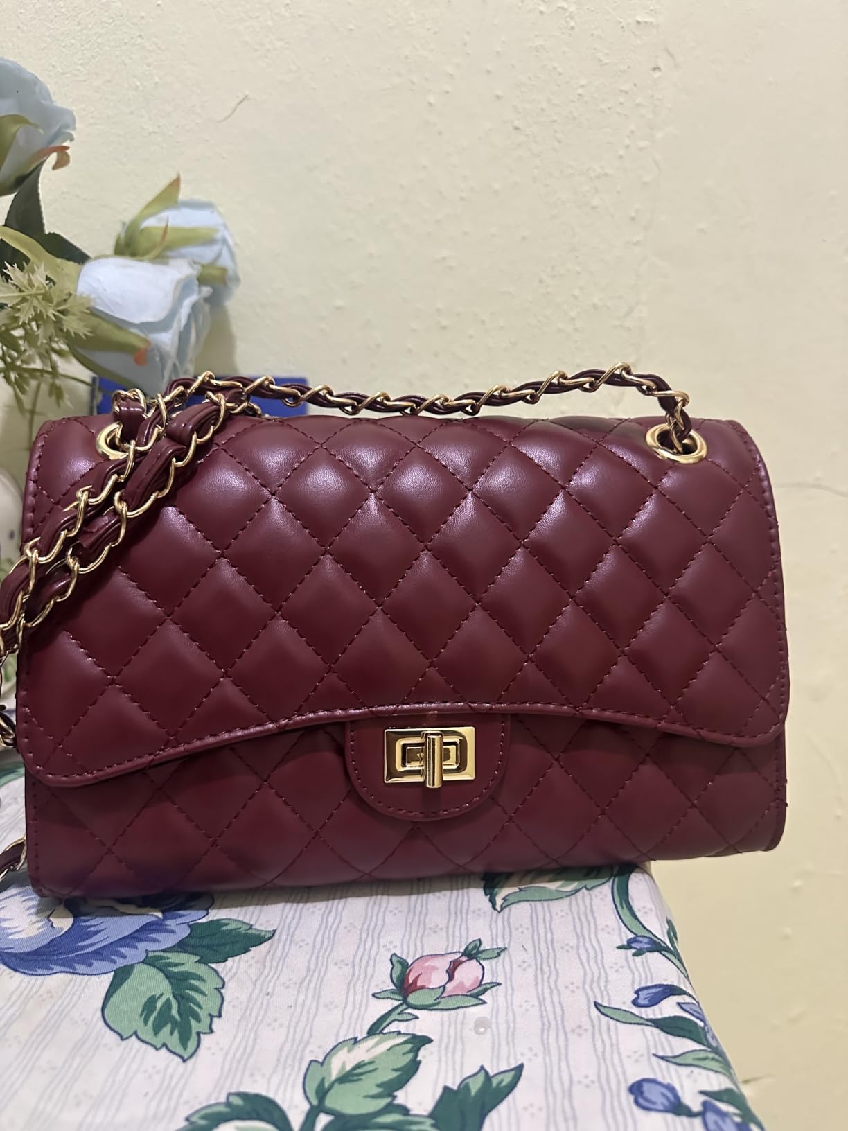 Quilted Crossbody Purse for Women Trendy Ladies Shoulder Bag with Chain Strap PU Leather Cross Body Bags Satchel HandBag customer photo 1