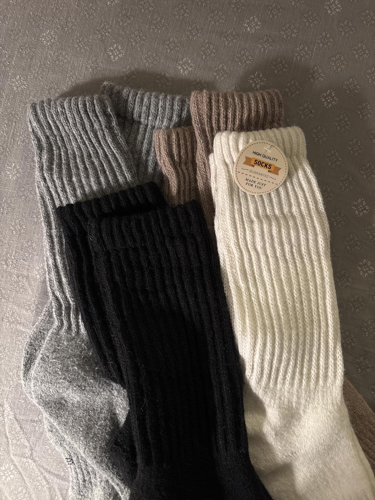 EBMORE Merino Wool Slouch Boot Socks Thermal Warm Winter Thick Scrunch Cozy Crew Socks for Women 4 Pairs customer photo 2