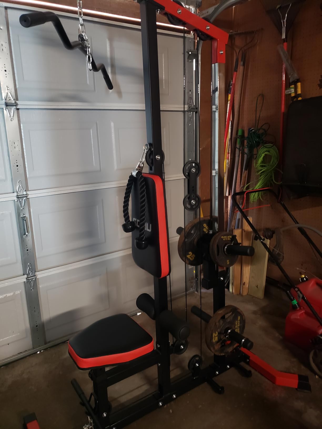 LS01 LAT Pulldown Machine, LAT Row Cable Machine with AB Crunch, LAT Tower with Cable Row Attachments, 3 in 1 Pulley Stations for Home Gym customer photo 2