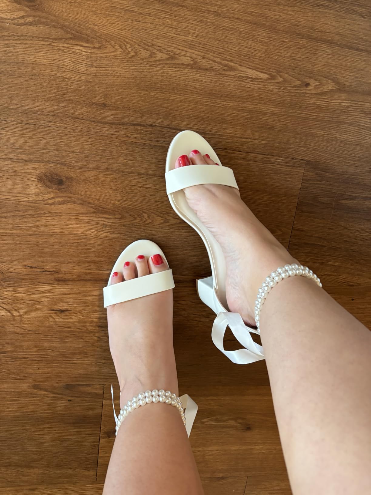 Women's Low Block Chunky Heels Sandals Comfortable Open Toe Ankle Strap Party Dress Pump Shoes Strappy Buckle Heeled Sandal with 2 Inches Tall Thick Heel Design customer photo 1