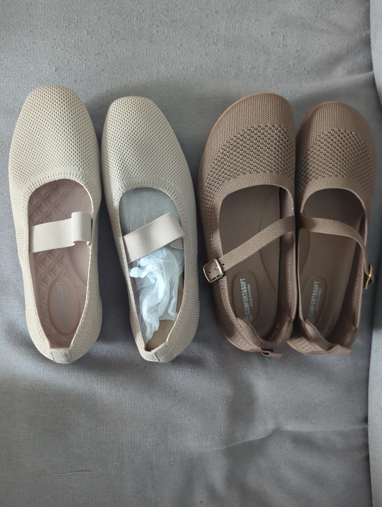 Frank Mully Women's Wide Width Flats Mary Jane Flat Comfortable Knit Ballet Flat Wide Toe Box Dress Shoes with Adjustable Straps customer photo 1