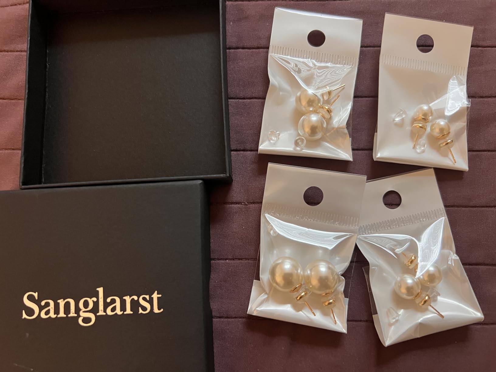 4 Pairs Pearl Stud Earrings Sterling Silver Earring Set customer photo 1