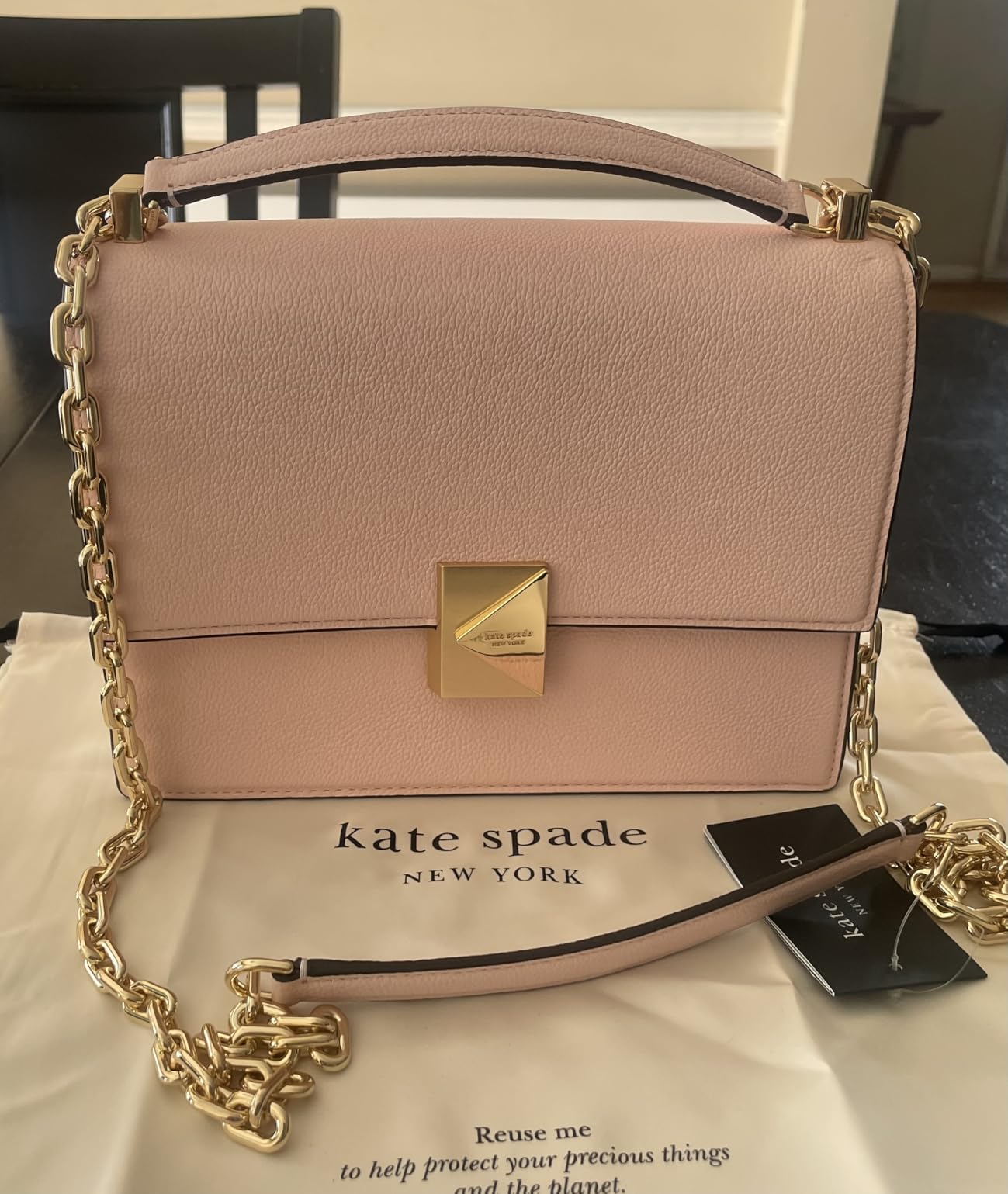 kate spade new york Women's Deco Leather Flap Chain Crossbody customer photo 1