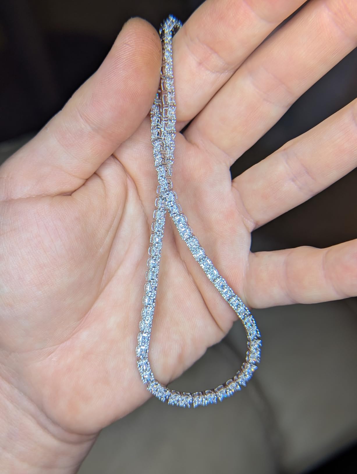 Belacqua 2 Carat Round Lab Grown Diamond Tennis Necklaces customer photo 1