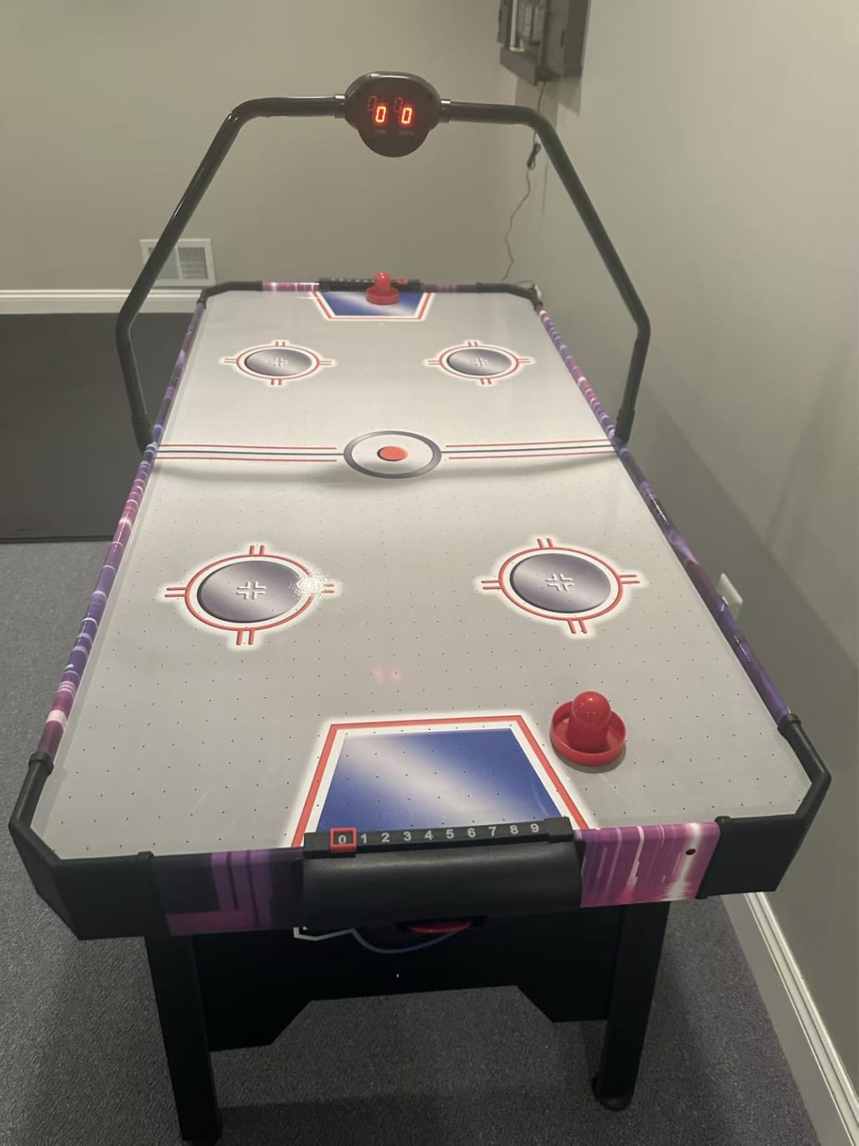 GYMAX Air Hockey Table, 56 Inch Air Hockey Arcade Game Table with Powerful 12V Motor and LED Digital Scoreboard, Includes 2 Pushers and 2 Pucks, for Home, Game Room and Office customer photo 1
