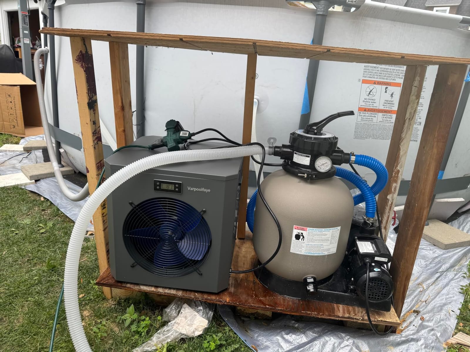 17,000 Gallon Electric Pool Heater for Inground Pools 220V | 58,000 Btu Inverter Swimming Pool Heat Pump For Above Ground Pool With High COP 6.6 Energy Save 45% WiFi App Control customer photo 1