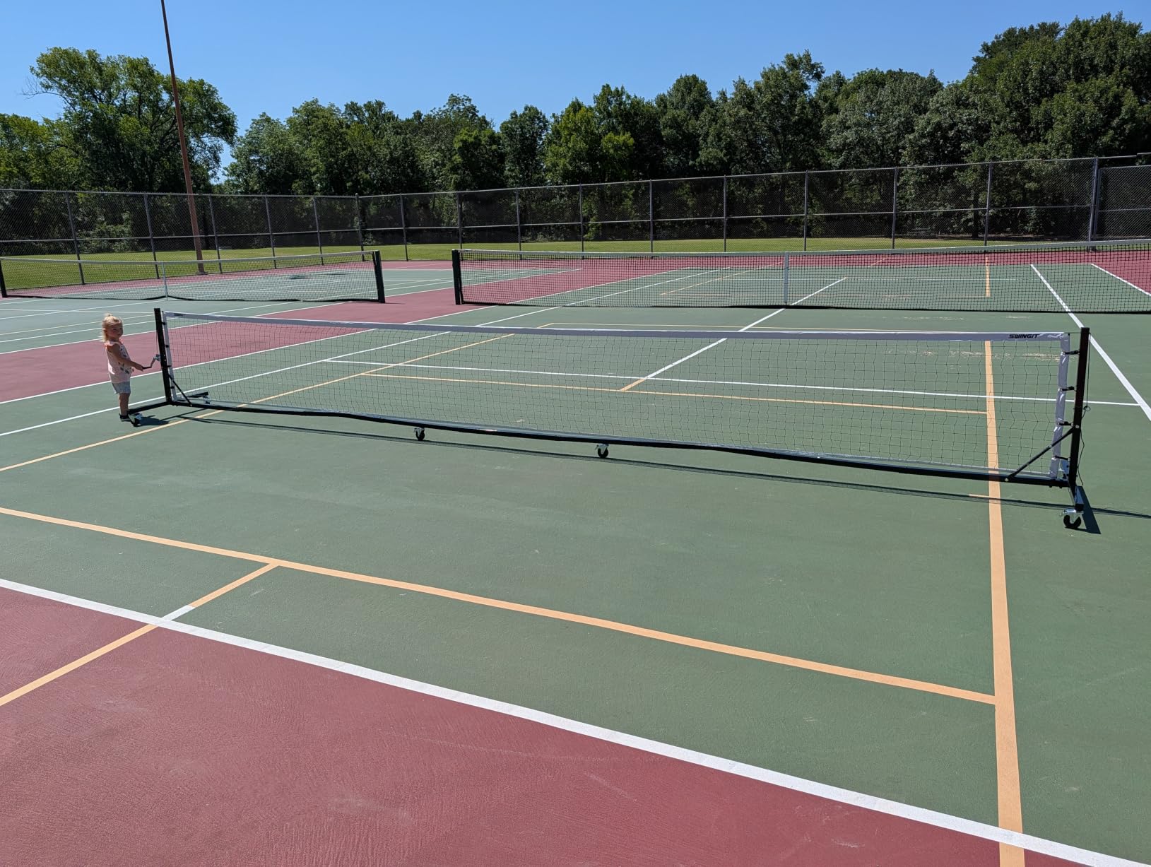 SwingIt Pro Pickleball Net with Wheels - 22ft Tournament IFP customer photo 1