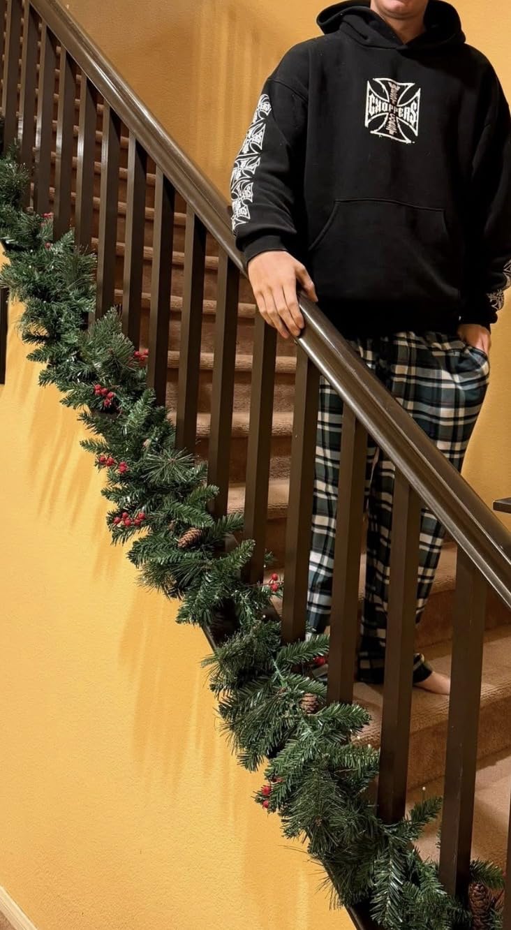 Best Choice Products 9ft Pre-Lit Christmas Garland Holiday Décor for Stairs, Mantel, w/Pine Cones, 2-in-1 White & Multi LED Lights - Semi-Flocked customer photo 1