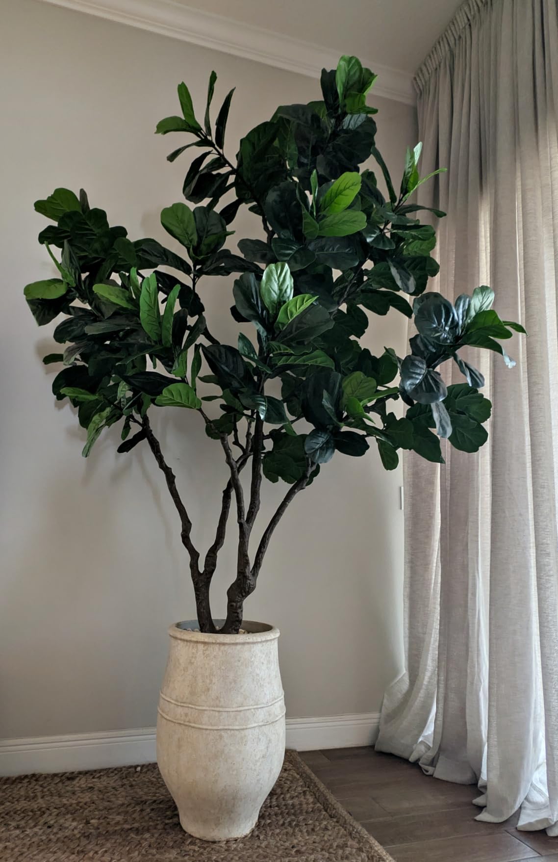 8FT Faux Fiddle Leaf Fig Tree Artificial Plants Indoor Ficus Lyrata Trees | Realistic Large Faux Trees Indoor in Pot, Fake Floor Plant for Home Decor Office Living Room Christmas Housewarming Gifts customer photo 1