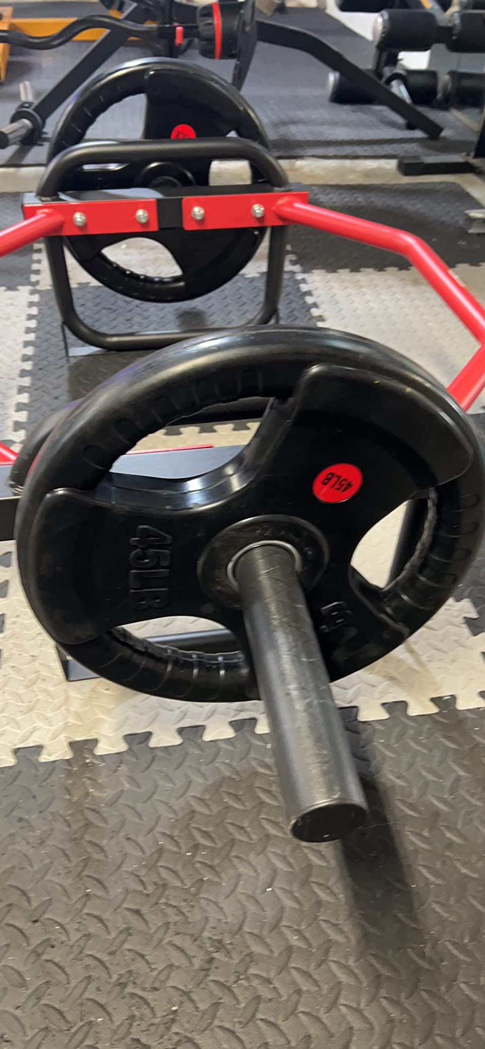 XDDIAS 2-Inch Three-Grip Rubber Olympic Plates, Cast Iron Barbell Weights | Steel Hub Rubber Coated Olympic Plates Ranging 2.5-260lb, Pairs or Sets, Ideal for Strength Training & Home Gym customer photo 2