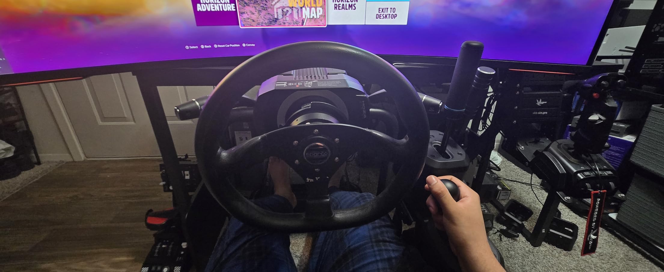 VEVOR Racing Wheel Stand, Heavy-Duty Integrated Simulator Cockpit Steering Stand, Fit Logitech G25,G27,G29,G920,G923, Thrustmaster T300RS,TX F458,T500RS,T3PA-PRO (F1/GT) and CSR Pedals, Black customer photo 2