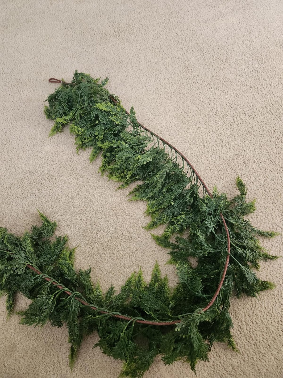 15 Ft Christmas Cedar Garland, Real Touch Soft Greenery Christmas Decor | Realistic Thick Full Lush Artificial Garland, Fireplace Mantel Staircase Railing Front Door Porch Window Indoor Decorations customer photo 2