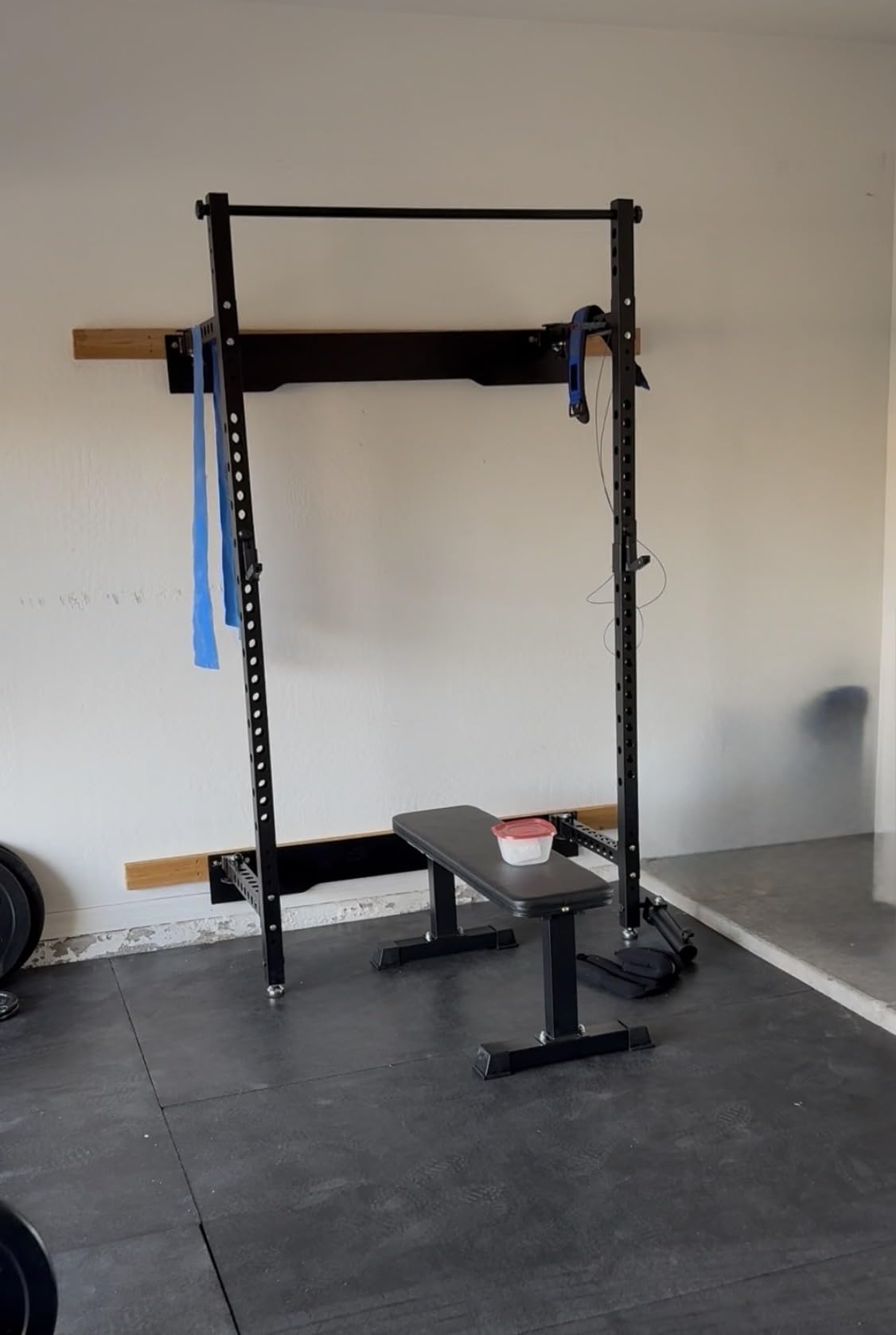 JELENS FS01 Folding Squat Rack, Wall Mounted Power Rack for Home Gym, Space Saving Multi-Functional Power Cage customer photo 1