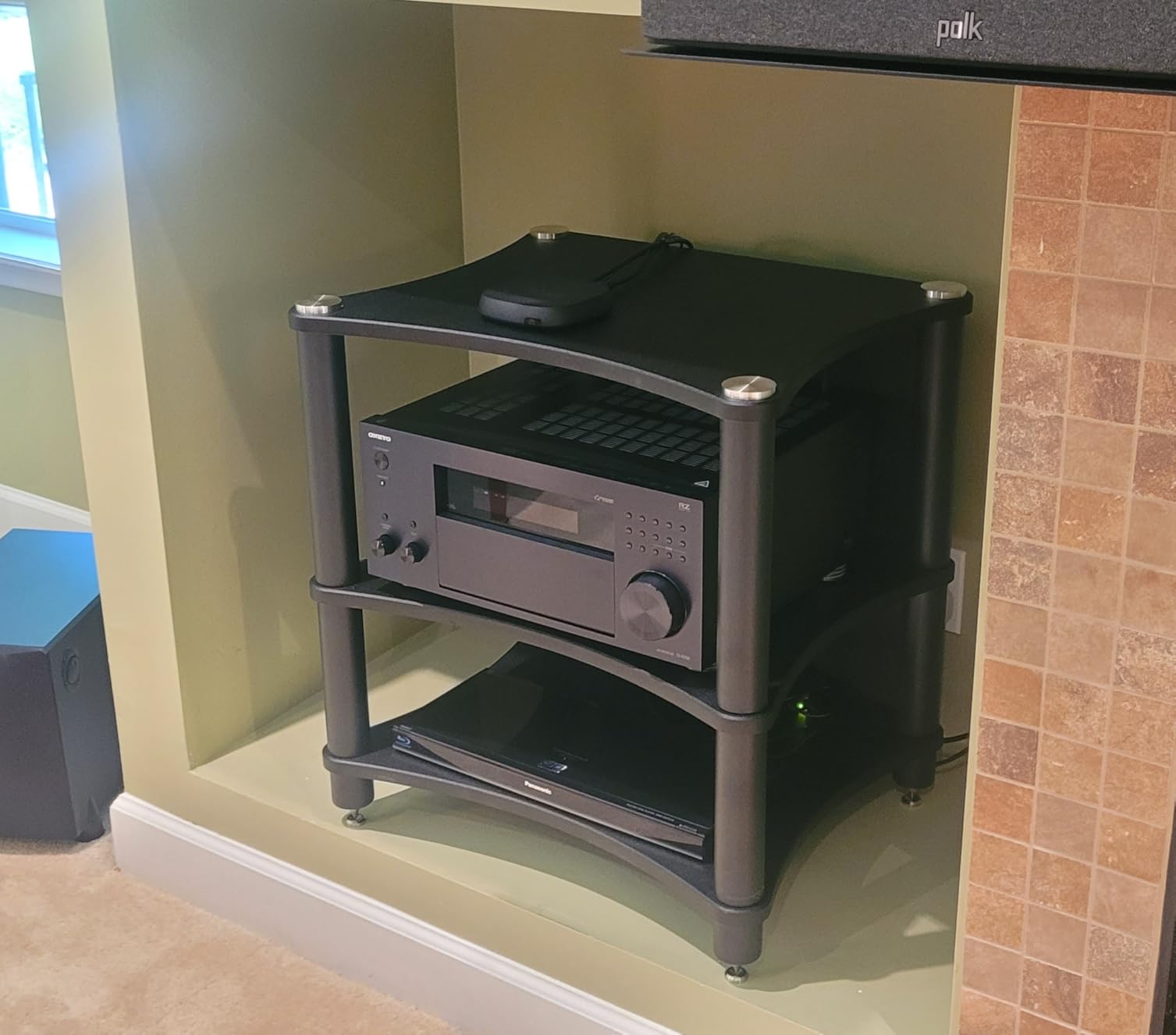 Heavy Duty 4-Tier AV Media Stand, 352 lb Load Capacity, Black customer photo 1